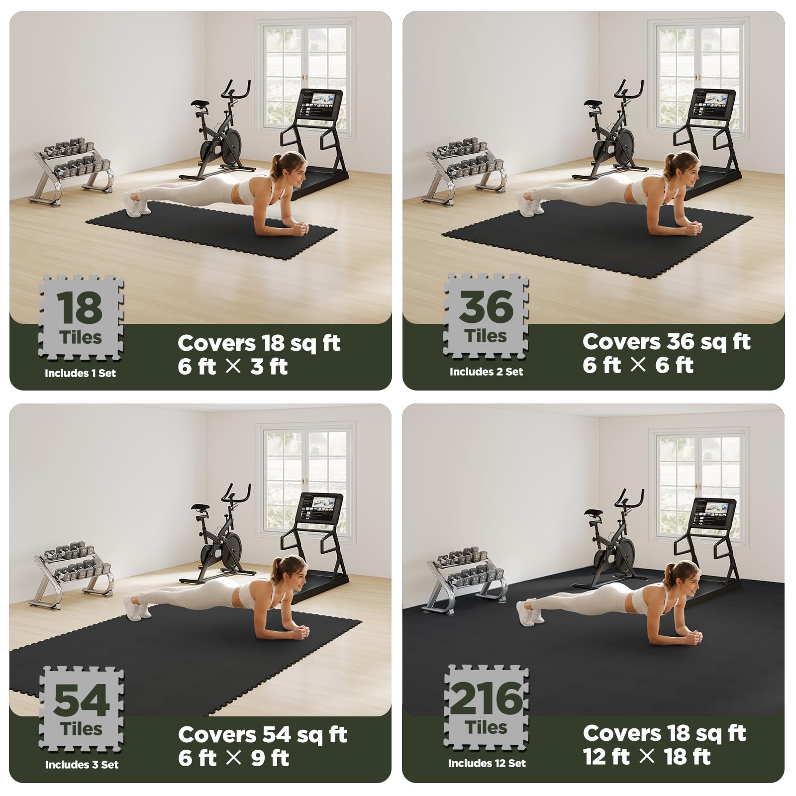 Amazon.com: AIRHOP 18 PCS Gym Floor Mat, EVA Foam Puzzle Gym Mat