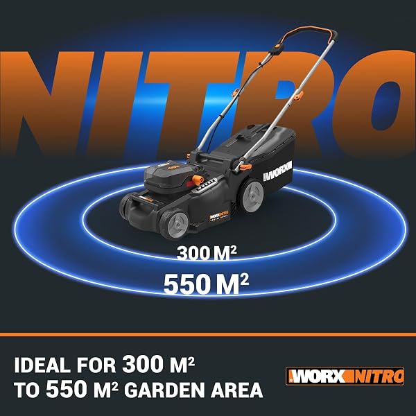WORX WG737E 40V Brushless Cordless Lawnmower | Up to 550m² | 37cm Deck | IntelliCut | 2-in-1 Mulch & Collect | 6-Height Adjust | 2x 4.0Ah Batteries & Charger Included - 5