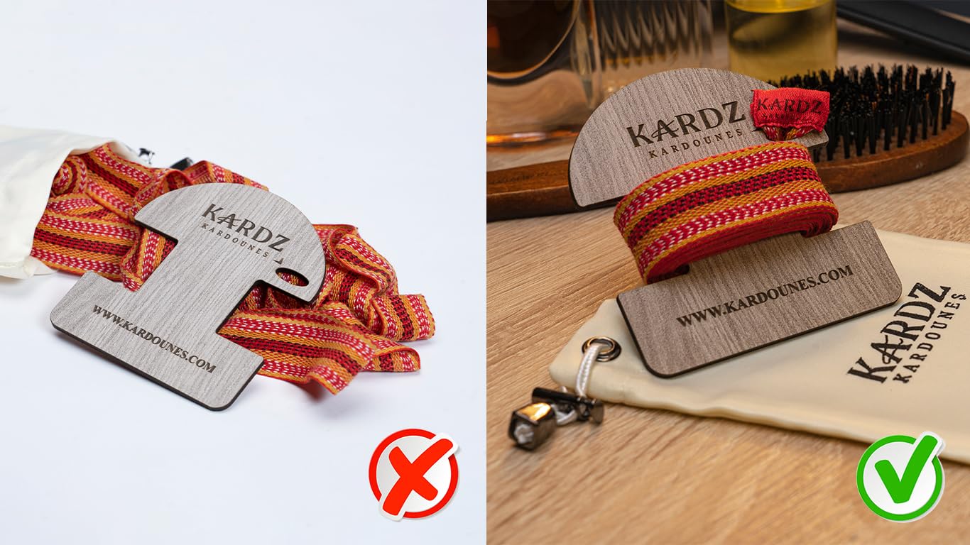 Autentyczna tradycyjna karkurtka KARDZ z zwijaczką, torbą i instrukcją obsługi, szyta [2,50m] - naturalna prostownica do włosów - Made in Algieria (3 metry)