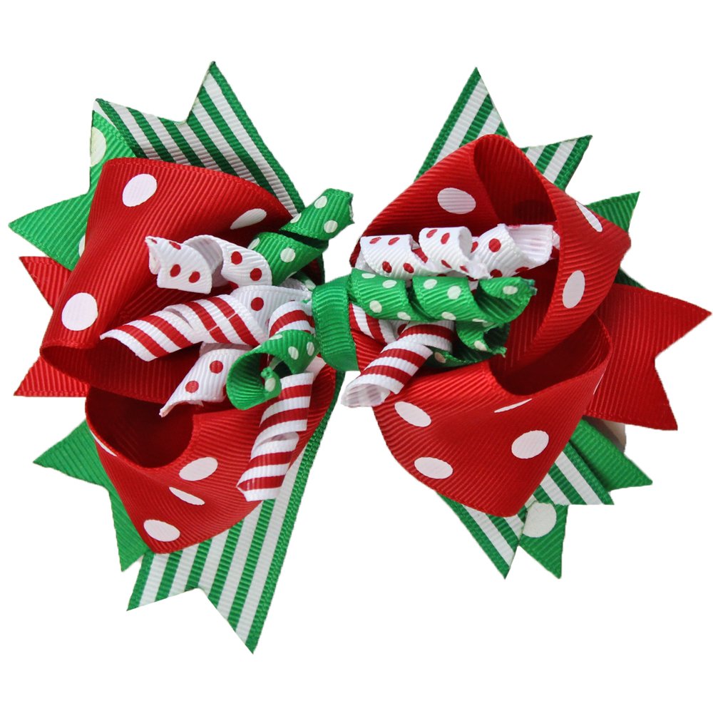 juDanzyLarge Jolly Christmas Hair Bow Clip