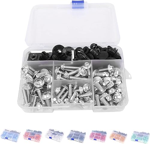 Kit de pernos universales de carenado 195 piezas M5 M6 para parabrisas de motocicleta, accesorios de sujeción de repuesto para Yamaha Honda Kawasaki