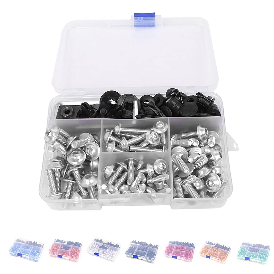 その他 ttt Amazon.com: Universal Fairing Bolt Kit 195 PCS M5 M6