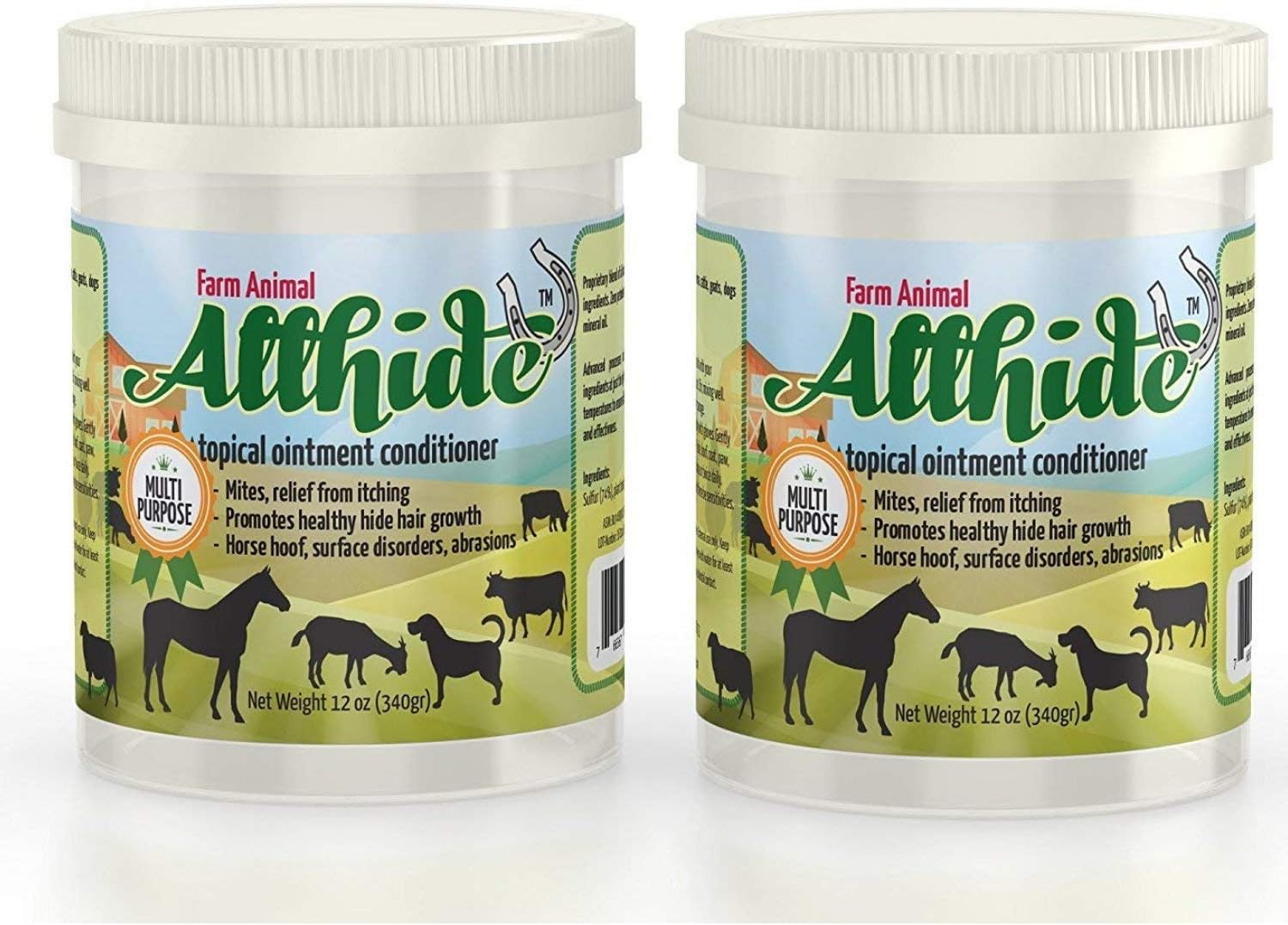 Big 2 Pack (24 Oz Total) Mange Mites Ringworm- Cuts Scrapes Dogs Cattle Horses