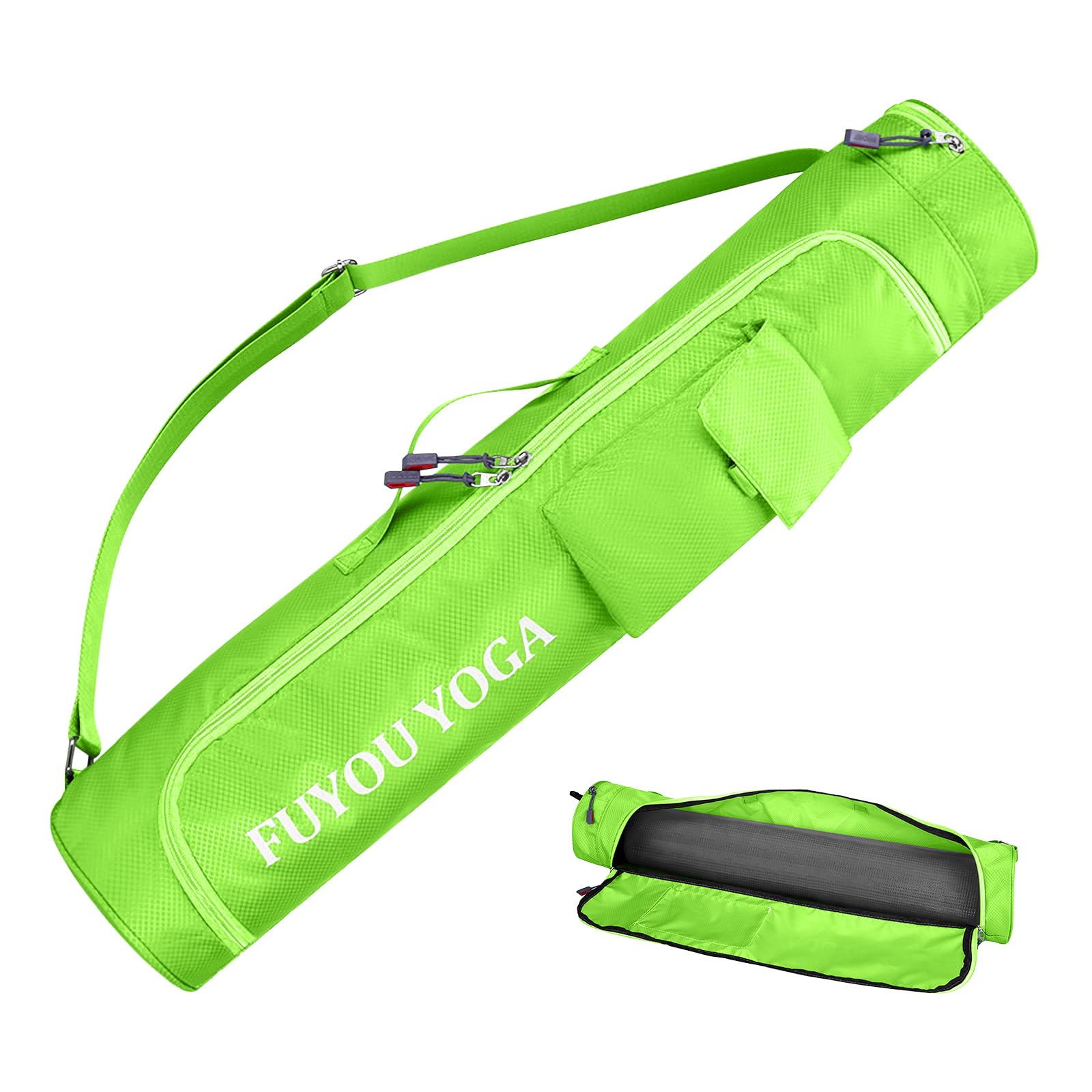 Yoga Mat Bag for Women, Multi-Functional Yoga Bag Tote & Pilates Bag, Yoga Mat Carrier Gym Bag with Adjustable Strap, Lightweight Durable Yoga Mat Bags for Yoga, Pilates, Gym Workouts (Green, S)