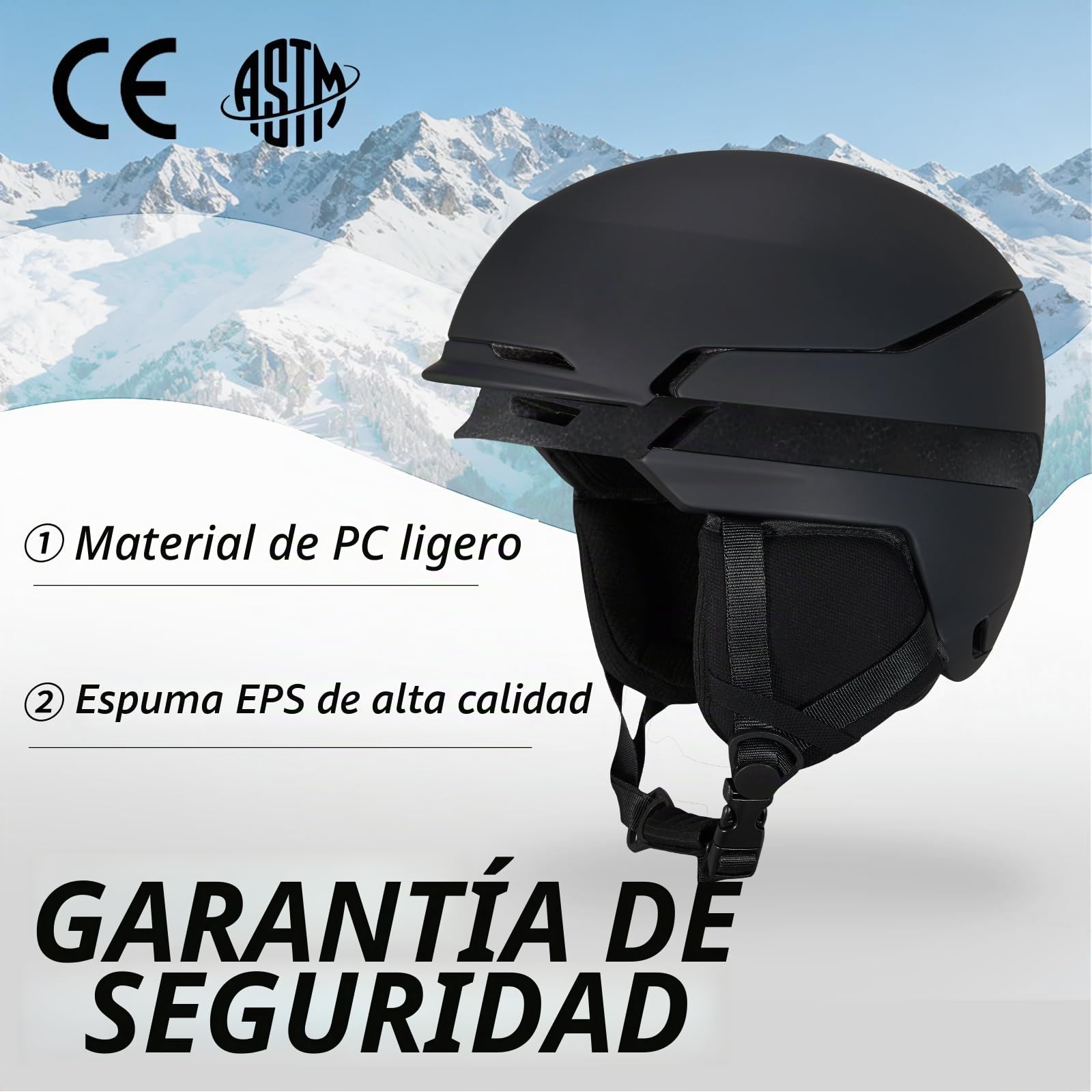 VCOROS Casco de Esquí Kit con Gafas de Esquí Capucha DXH811 para Esquí | Casco Esquí Talla Ajustable Transpirable UV Seguridad Comodidad Casco de Snowboard mit Orejeras Extraíbles