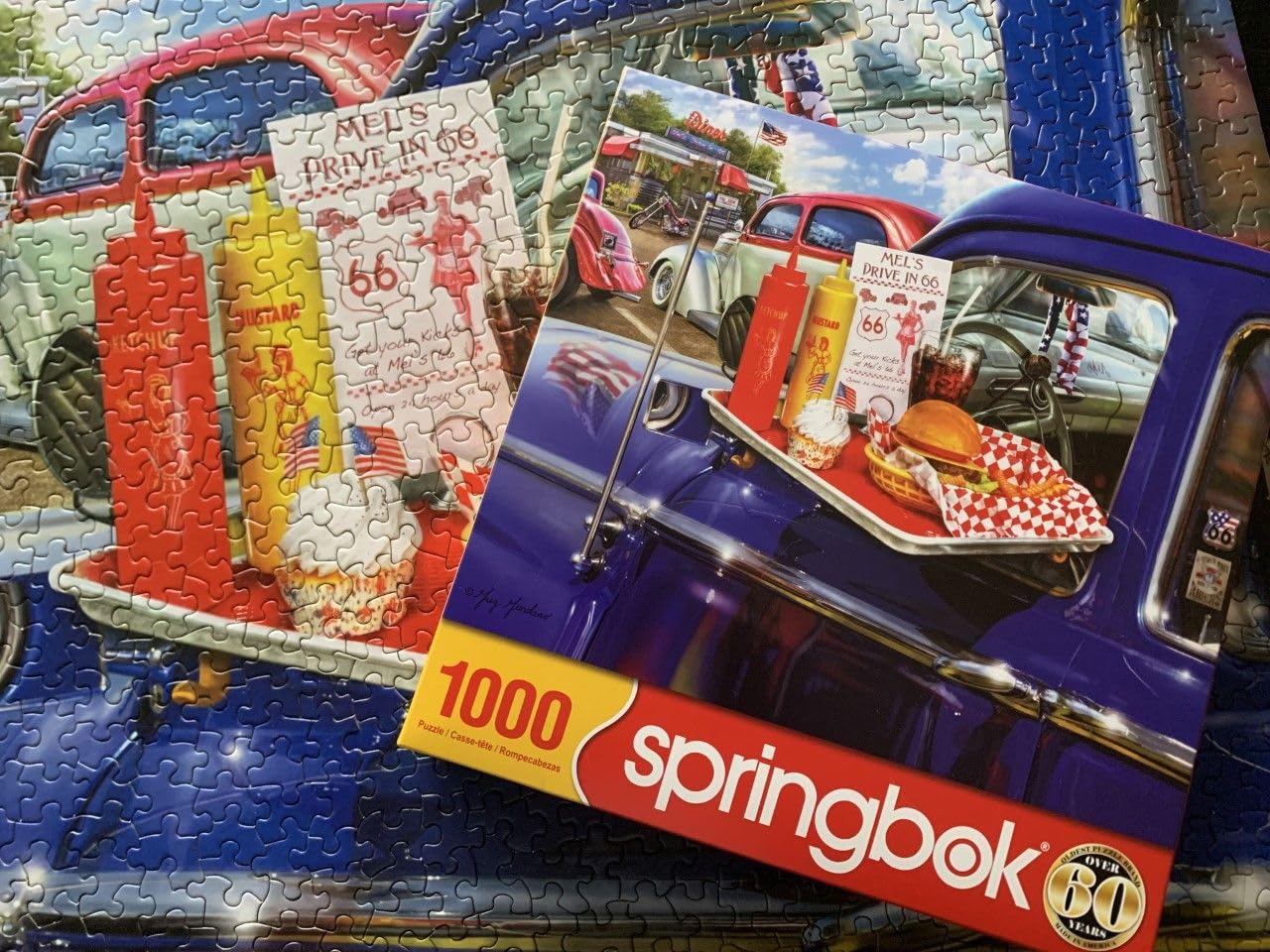 Springbok 1000 pezzi puzzle Mel's Drive in - Made in USA - Pezzi unici