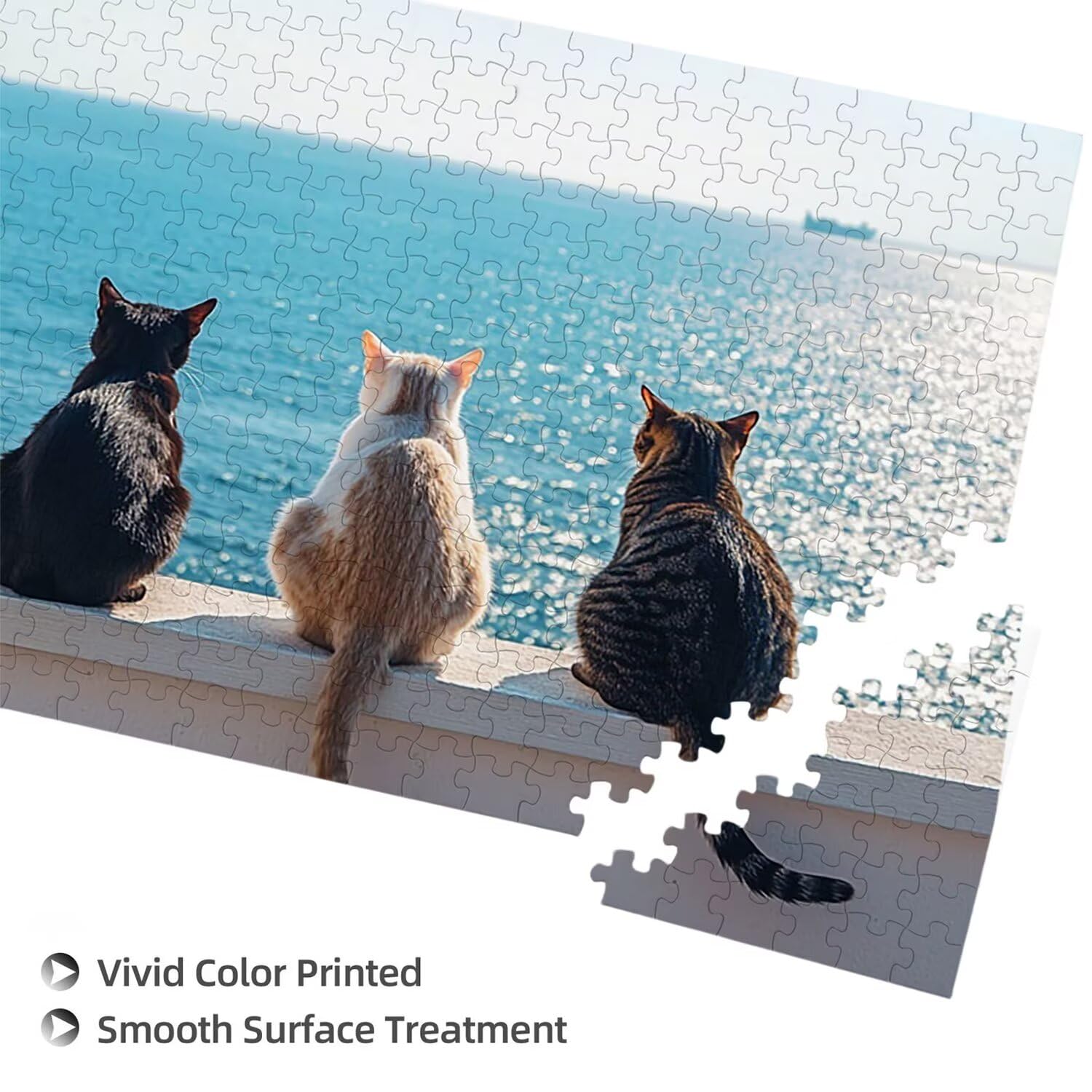 Puzzle de Madera para Adultos 1312 Piezas - El océano de los Gatos, Obra de Arte de Juego de Rompecabezas para Adultos, Puzzle de Impresión de Alta Definición, Pasatiempo Creativo Regalo b-657