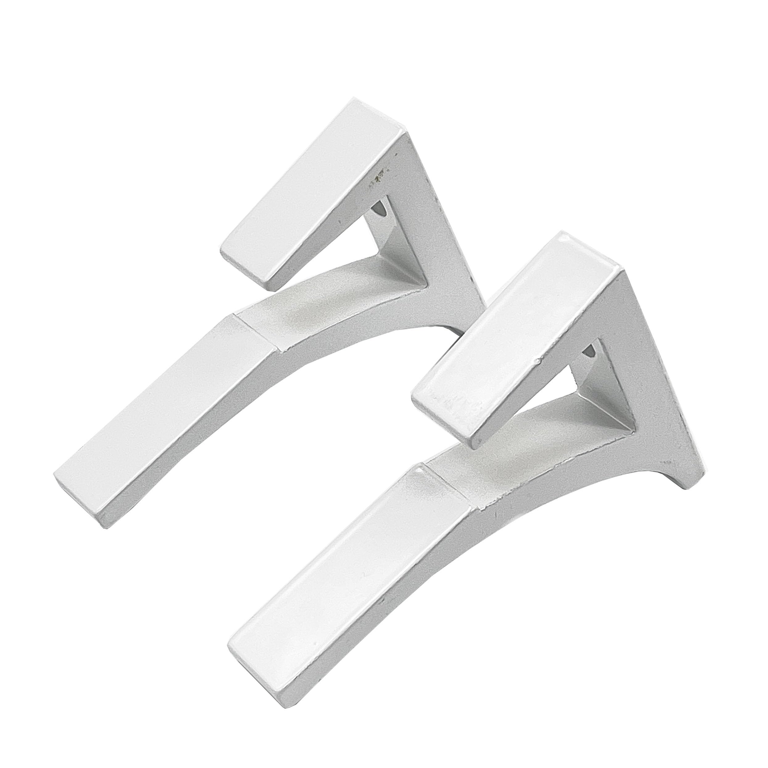 CRL White - Soporte para estante de vidrio de aluminio para vidrio de 3/8 pulgadas a 1/2 pulgadas