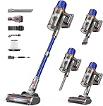 Cordless Vacuum Cleaner for Home - Powerful Stick Vacuum with HEPA Filter, 55Min Runtime,LED Light, Anti-Tangle Brush,Detachable Battery,Lightweight Vacuum for Pet Hair,Carpets & Hard Floors