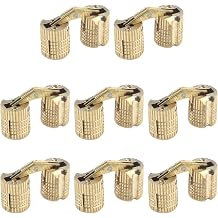Coshar Brass Concealed Invisible Barrel Hinges, 8MM, Pack of 8 | Cylindrical Hidden Cabinet Furniture Hinges, 180 Degree Opening Angle, For DIY Jewelry Box Furniture Hand