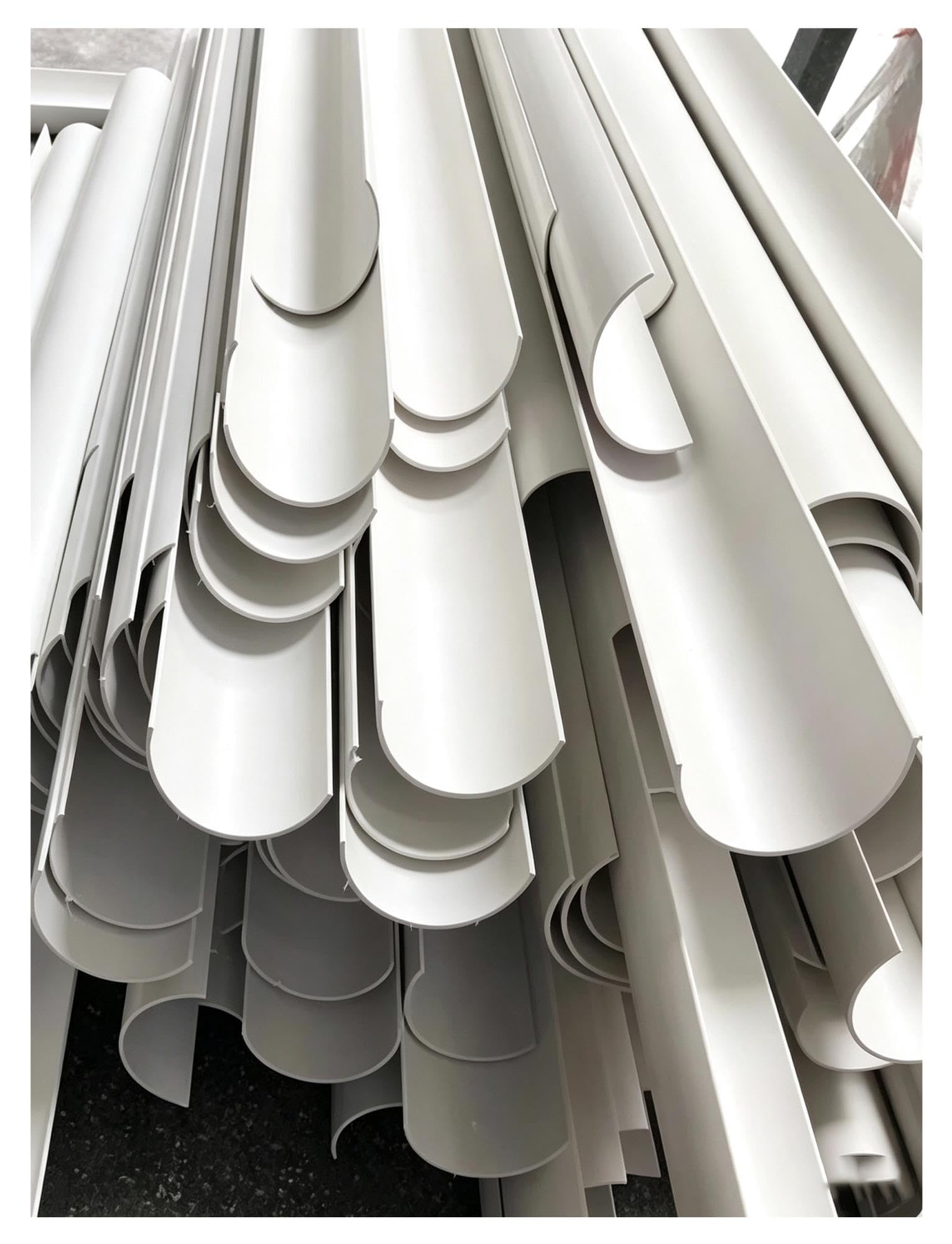 Canaleta de drenaje PVC en forma de U, 2 piezas, conectable, exterior
