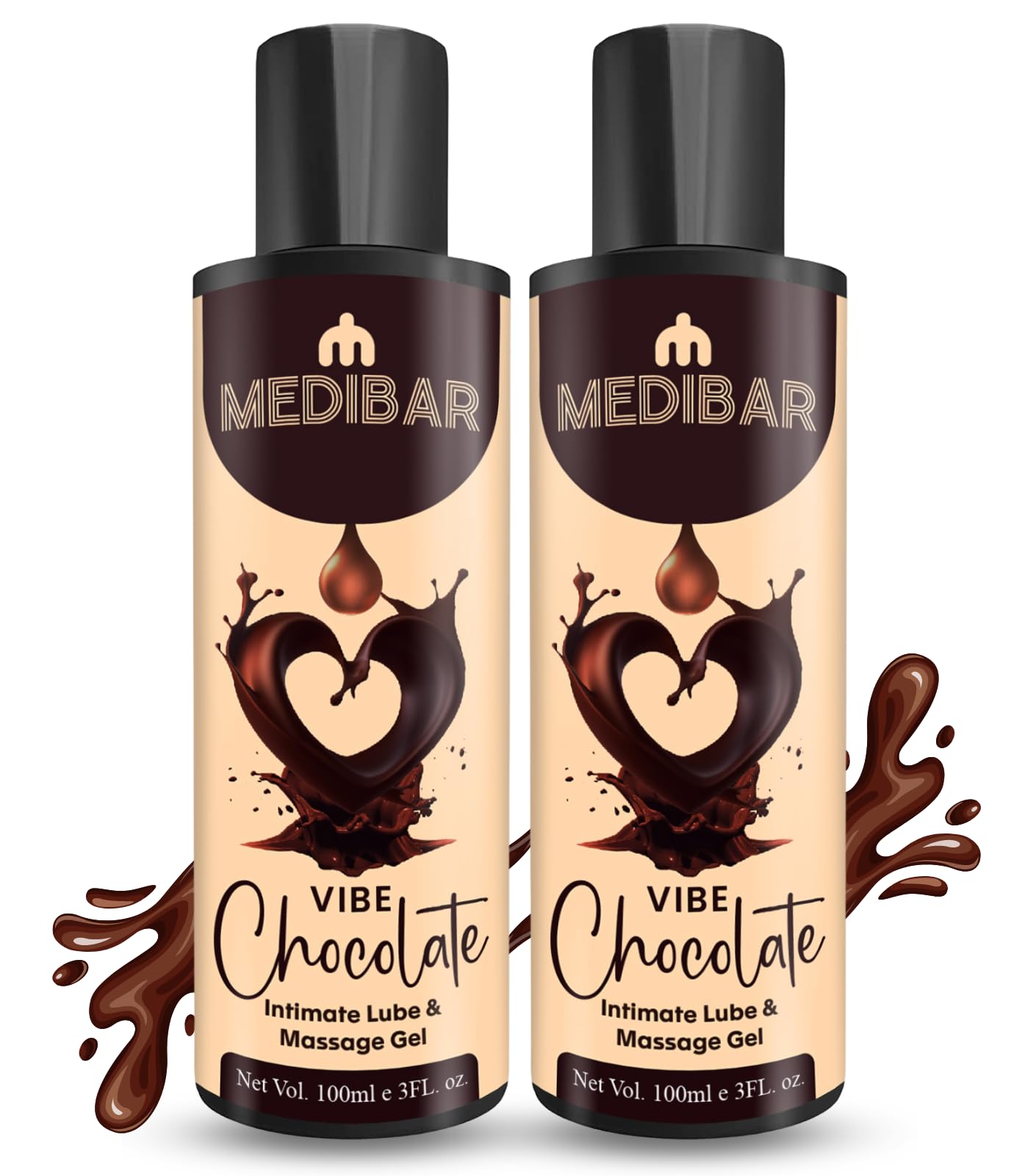 MEDIBAR Sensual Massage Lube Intense Lubricant Gel For Men & Women - 200ml | Chocolate Vibe | Water based lube