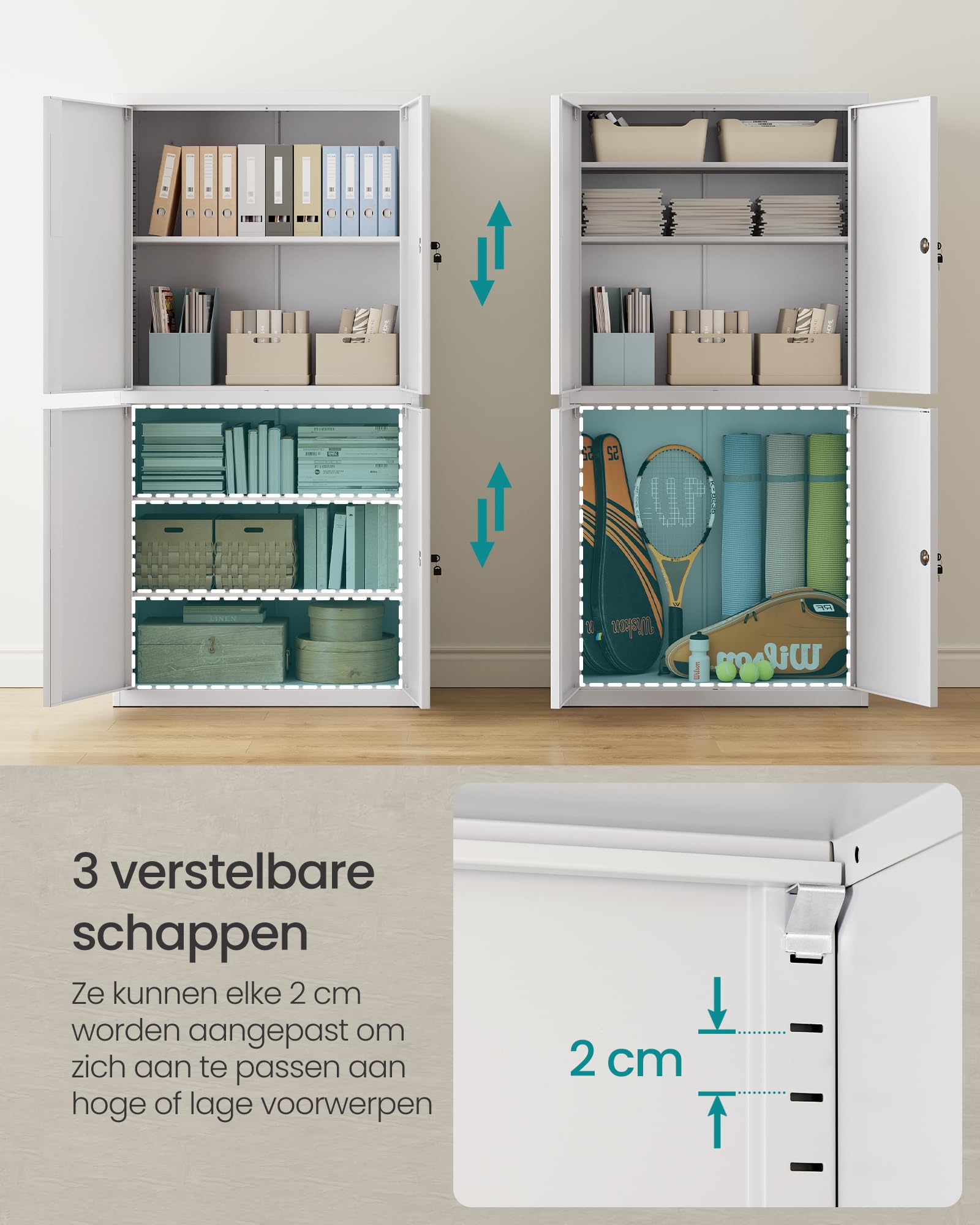 Ochama x SONGMICS Archiefkast, Multifunctionele Garagekast, Kantoorkast Ochama x SONGMICS Archiefkast, Multifunctionele Garagekast, Kantoorkast