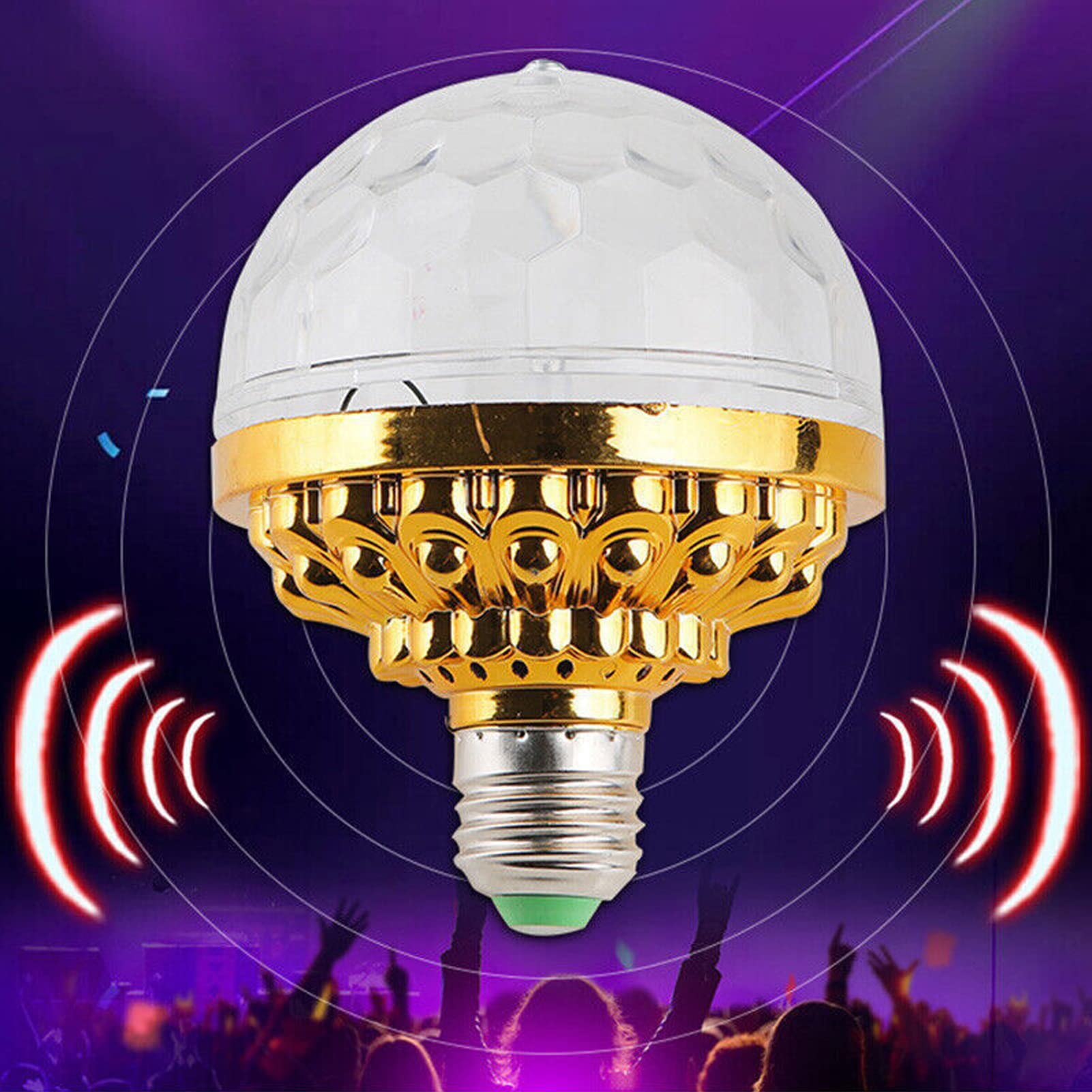 Keenso Lámparas de Bola de Discoteca, Bola de Luces de Fiesta de Metal con Enchufe Universal para Ceremonia de Boda de Karaoke