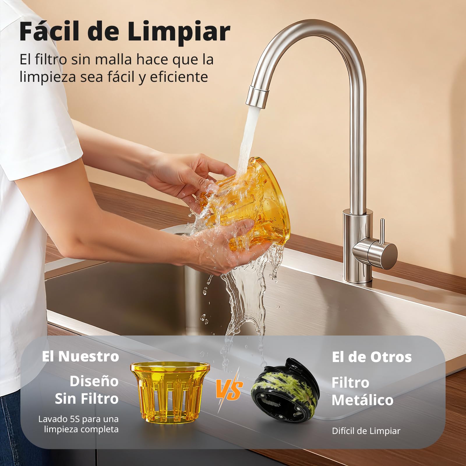 AIRMSEN Extractor de Zumos y Verduras 147MM Apertura Extractor, Capacidad de 2,1 L, Extractor de Jugo Prensado en Frío, Motor de 300 W, Licuadora Silenciosa y Eficiente, Fácil de Limpiar Negro