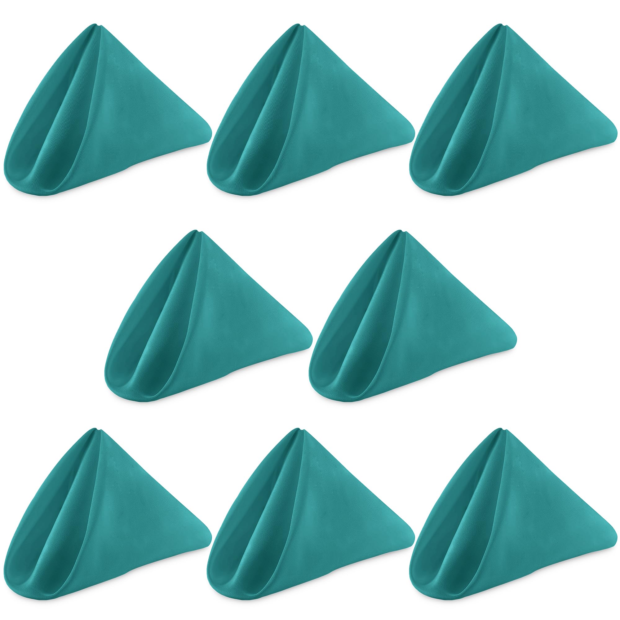 WedDecor 20 x 20 Inch 100% Polyester Cloth Napkins Turquoise, 8pcs