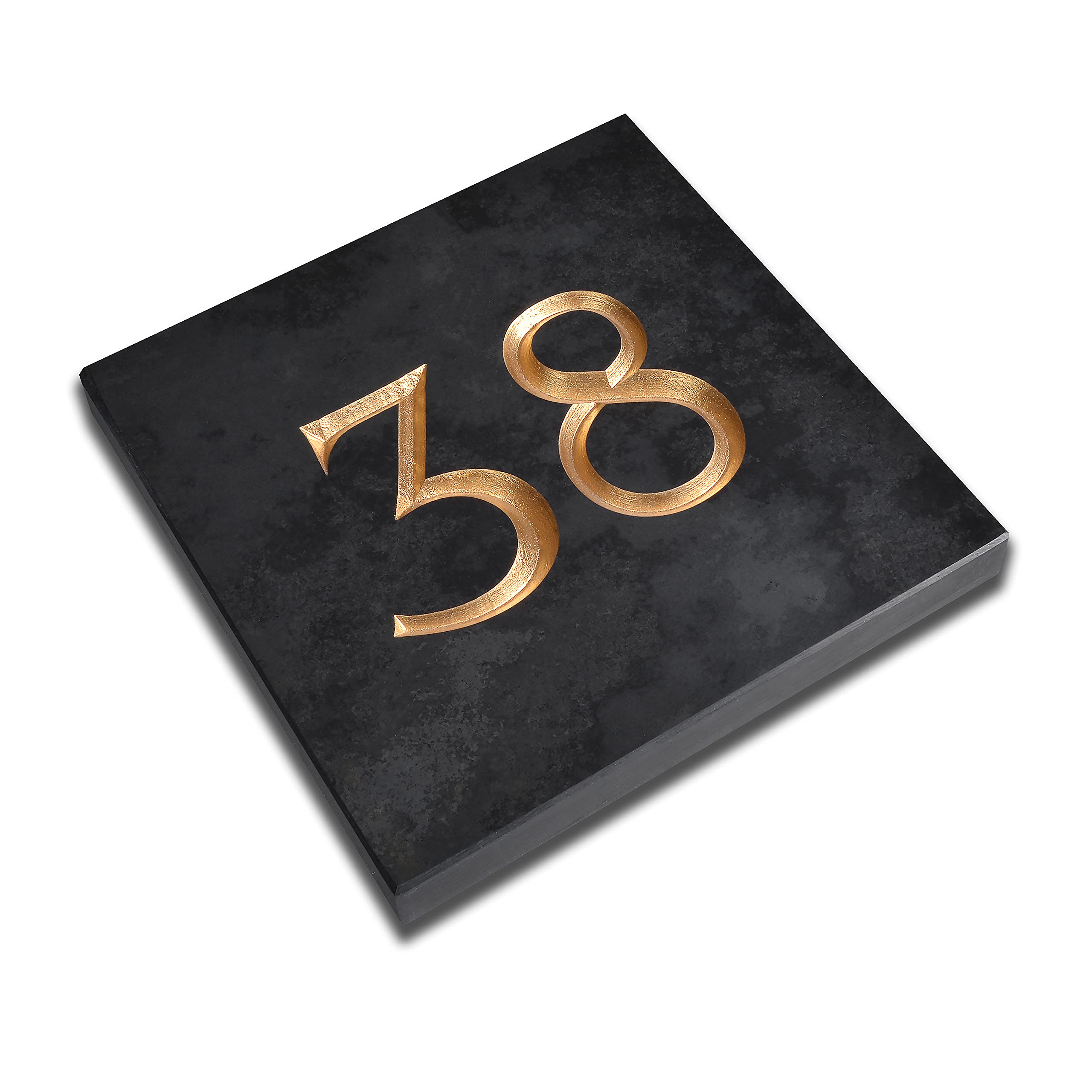 Premium Charcoal Grey Slate House Number, Numbers 1-999, 180mm x 180mm