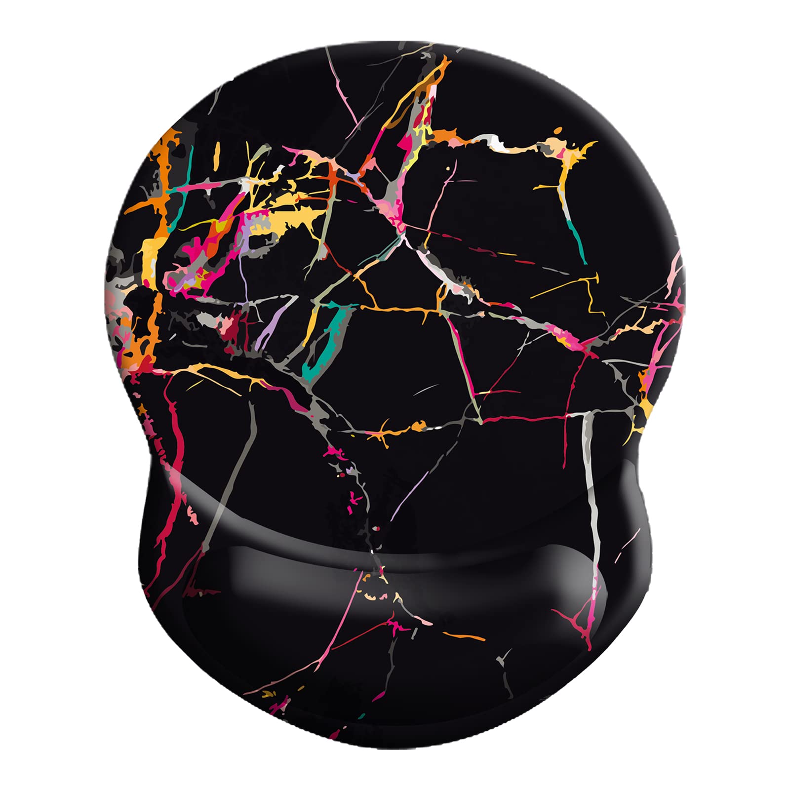 Wrist Mouse Pad, Non-Slip Ergonomic Mouse Pad with Gel Wrist Rest Support, Gaming Mouse Pad 8.7 x 7.5 inches Pad for Computer, Laptop, Home, Office (Black Marble)