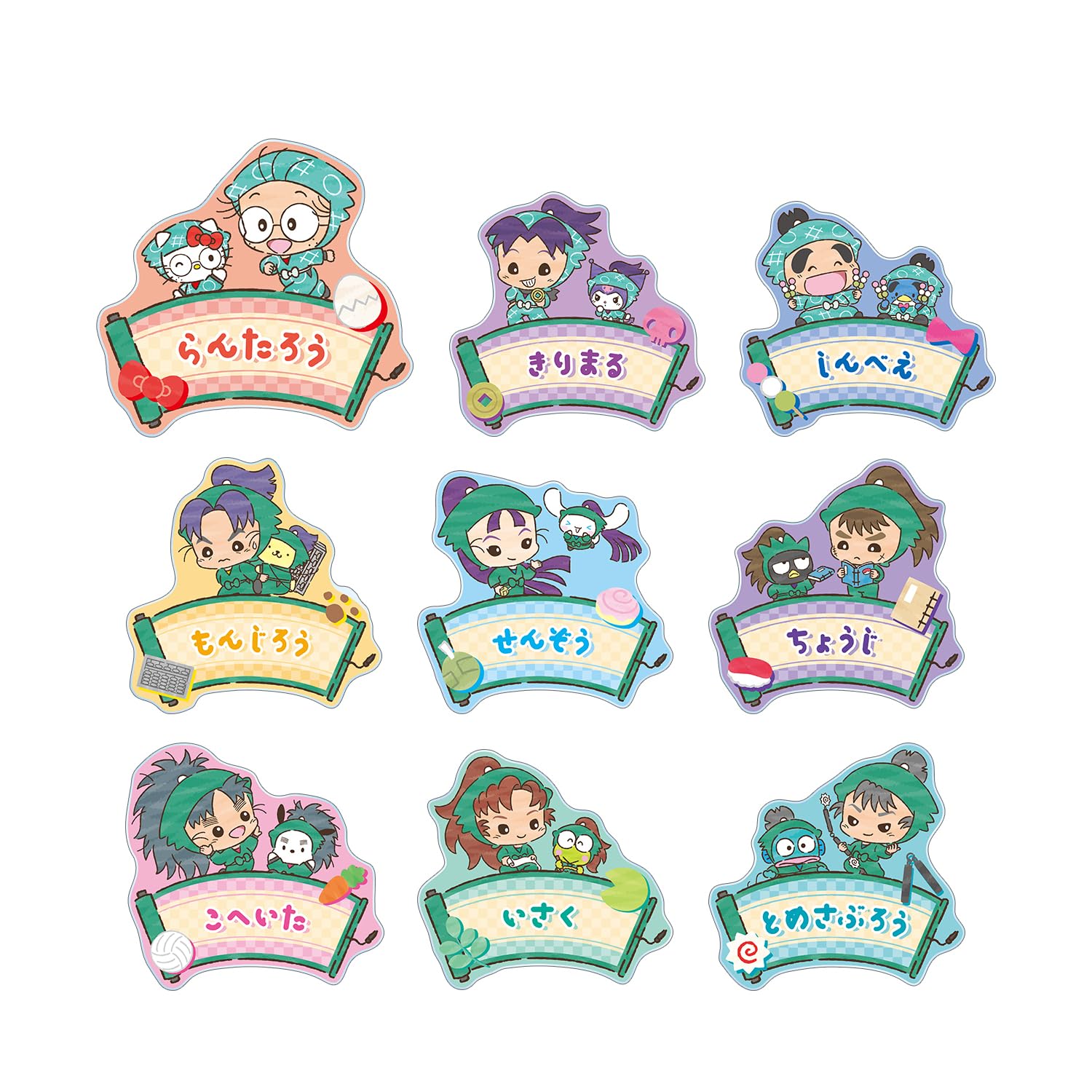 Nintama Rantaro x Sanrio Characters Trading Acrylic Nameplate, 9 