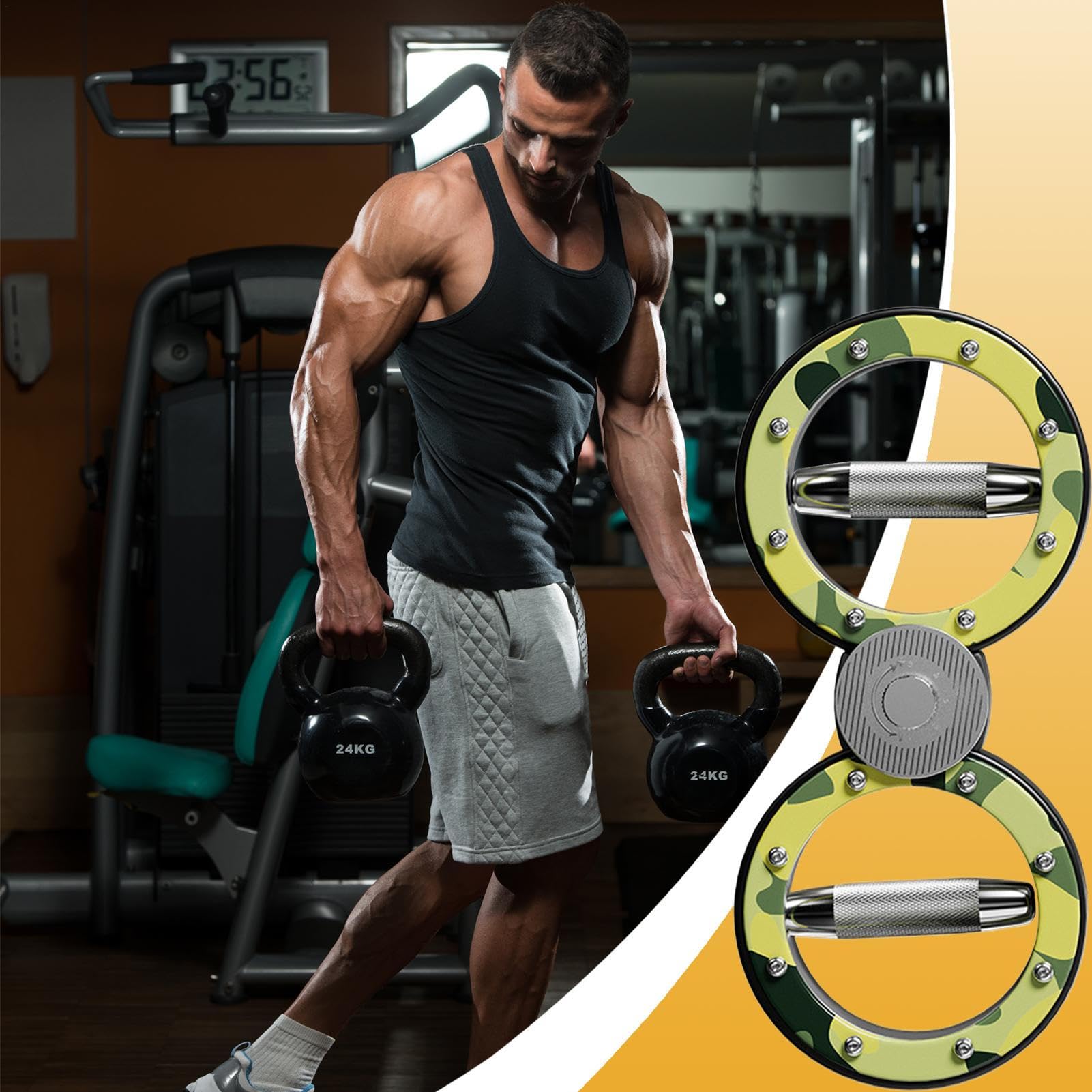 Fortalecedor de antebrazo, 5000 g, entrenador de fuerza de antebrazo, dispositivo de entrenamiento muscular adhesivo de poliuretano, ayuda ajustable para hombres y mujeres, fitness físico