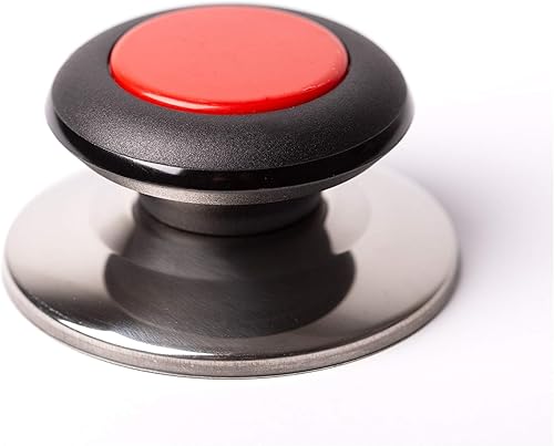 Utensilios de cocina universal de repuesto para olla de cocina, mango de pomo, color negro y rojo