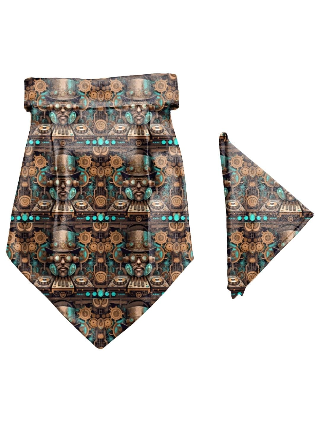 blacksmith Steampunk DJ Printed Cravat and Macthing Pocket Square for Men-picture-41