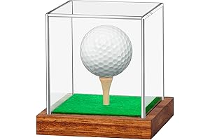 Acrylic Golf Ball Display Case with Wood Base