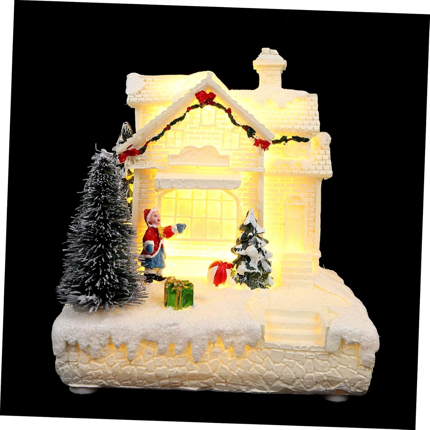 SOLUSTRE 1pc Glowing Mini House Ornament for Christmas Decor House Decoration for Holiday Tabletop and Home Festive Xmas Supply for Boys and Girls and Family