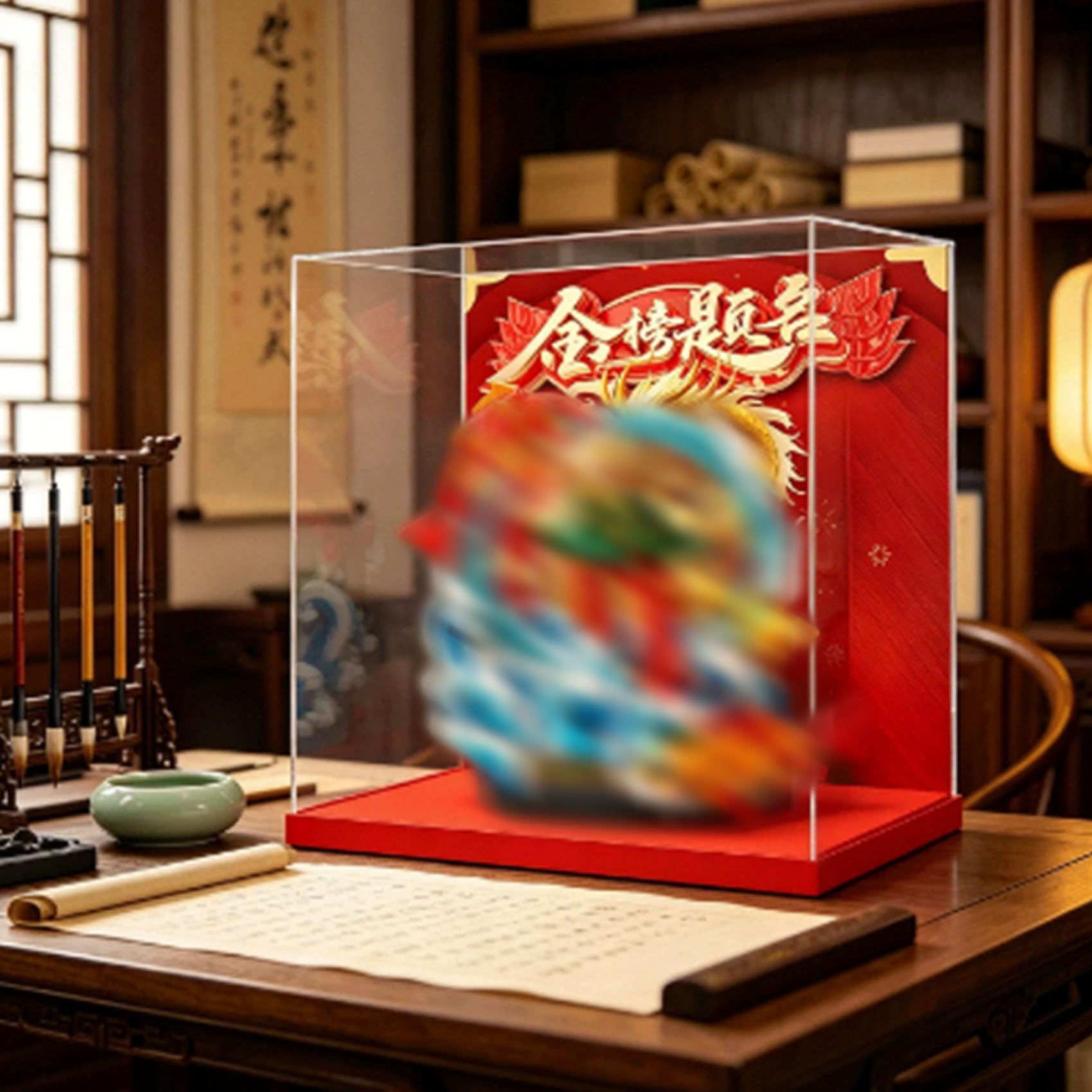 Acrylic Display Case for Le-go 80120 The Carp Leaping Over the Dragon Gate Model, Dustproof Display Box (display box only) (StyleC 3mm)