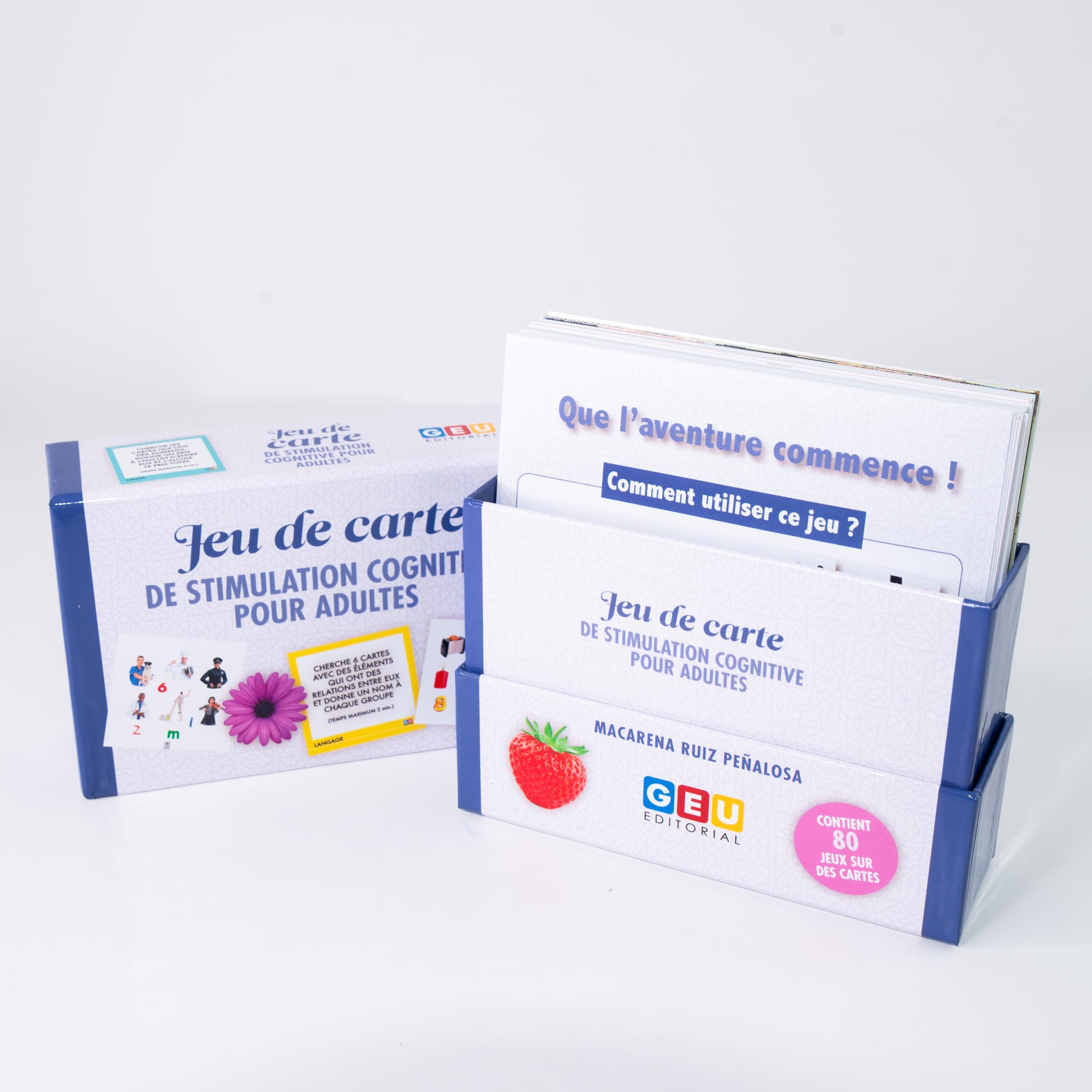 Editorial GEU Jeux DE SOCIÉTÉ Adulte | Memory Adulte | Jeux Alzheimer | Cartes De Stimulation Cognitive | Améliorez, La Mémoire, L'attention, Le Langage | Jeu pour Senior