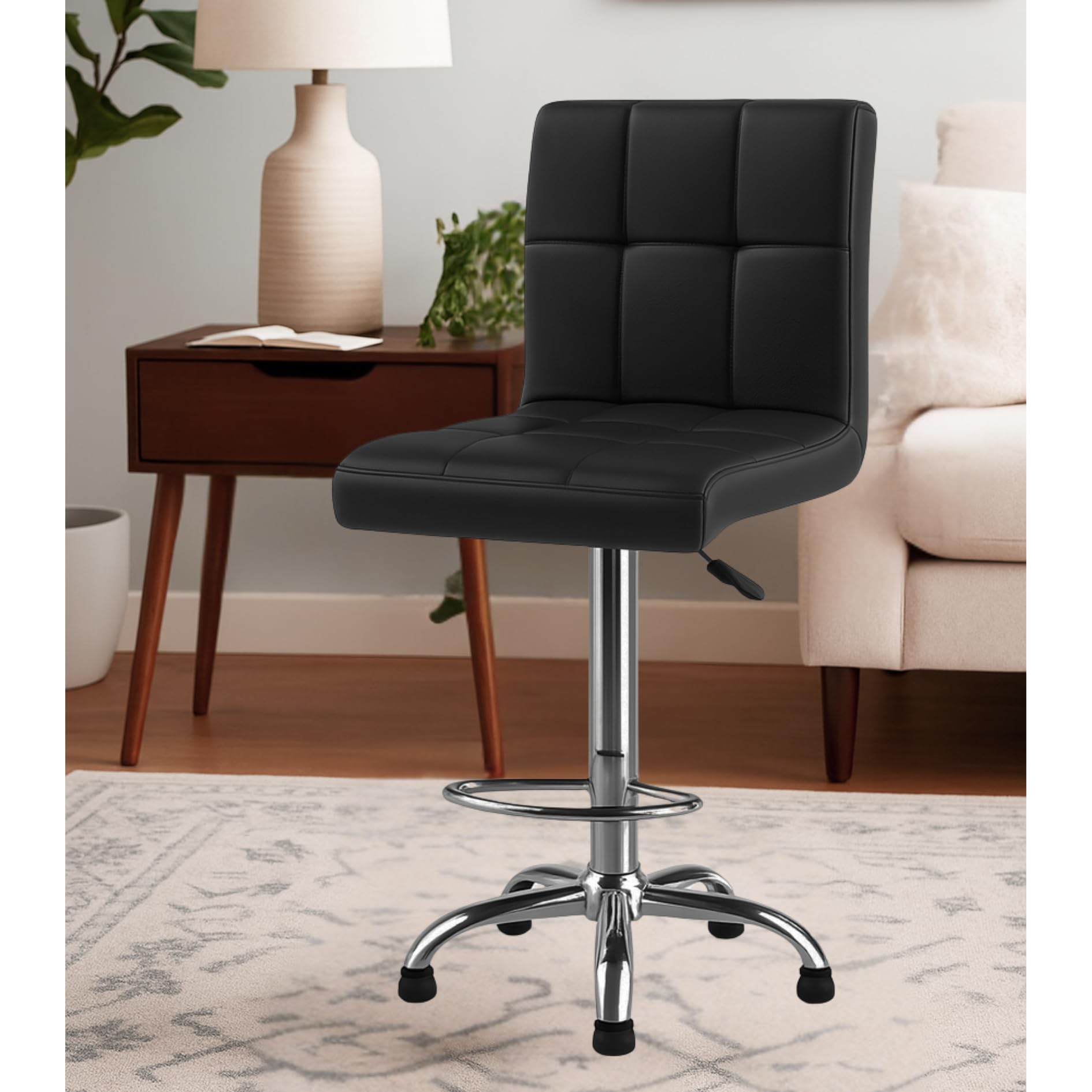 Zidle Cadbury Modern Bar Stool with Anti-Slip Stopper | Home| Cafe| Counter | Kitchen| Shop| Cash Counter(1 pcs)(Black) with 6 Months Parts Replacement Warranty-image-25
