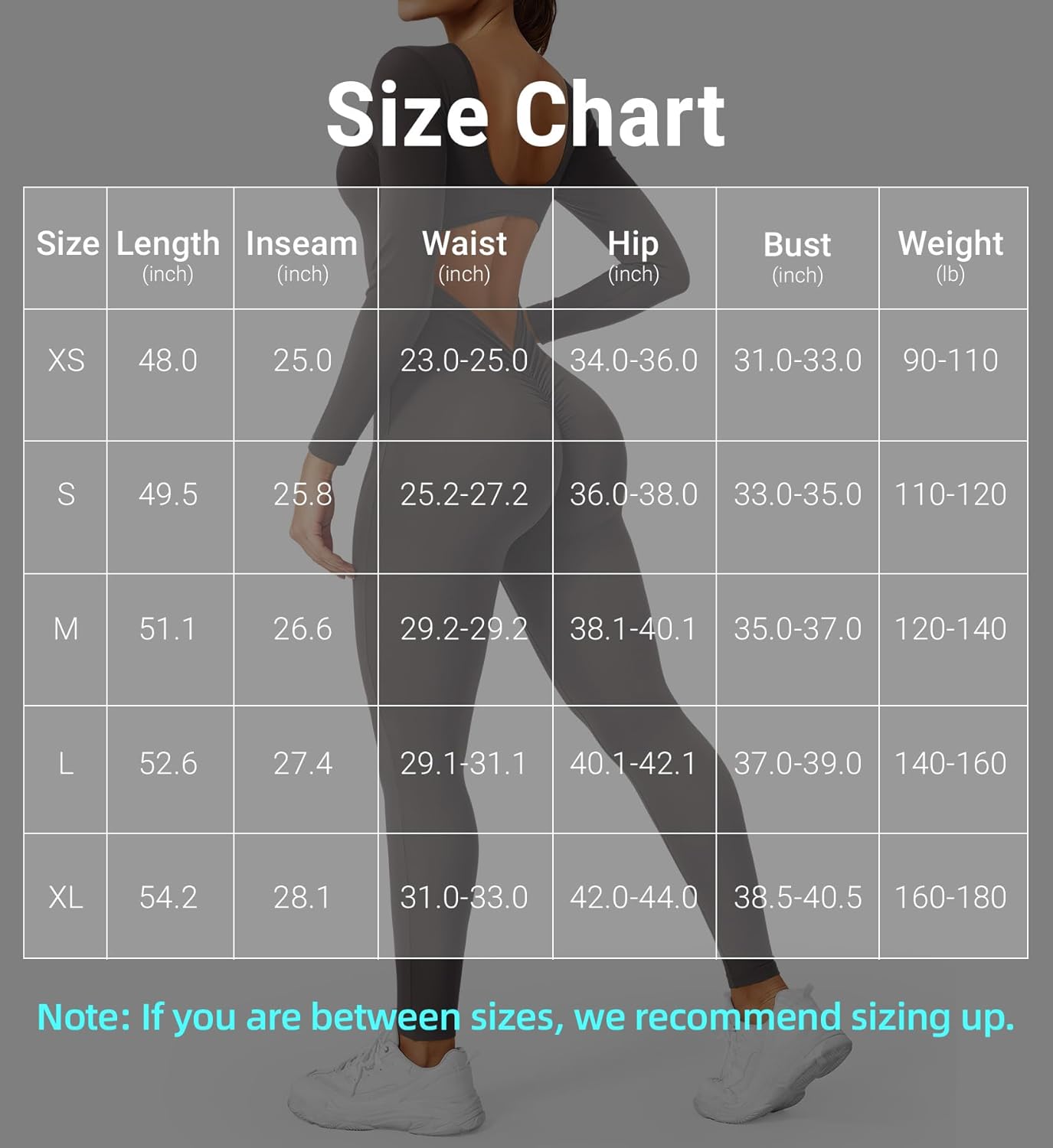 YEOREO Long Sleeve Jumpsuits for Women V Back Bodysuit Workout Full Length Bodycon Scrunch Leggings One Piece Romper - Image 6