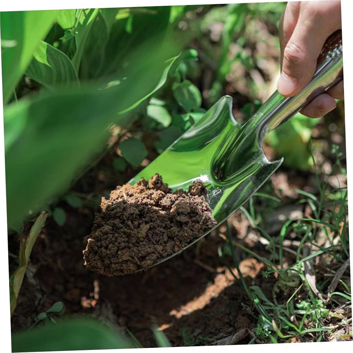 Garden Tool Set Polished Cast Heads Heavy-Duty Trowel Transplanter & Cultivator for Digging and Planting