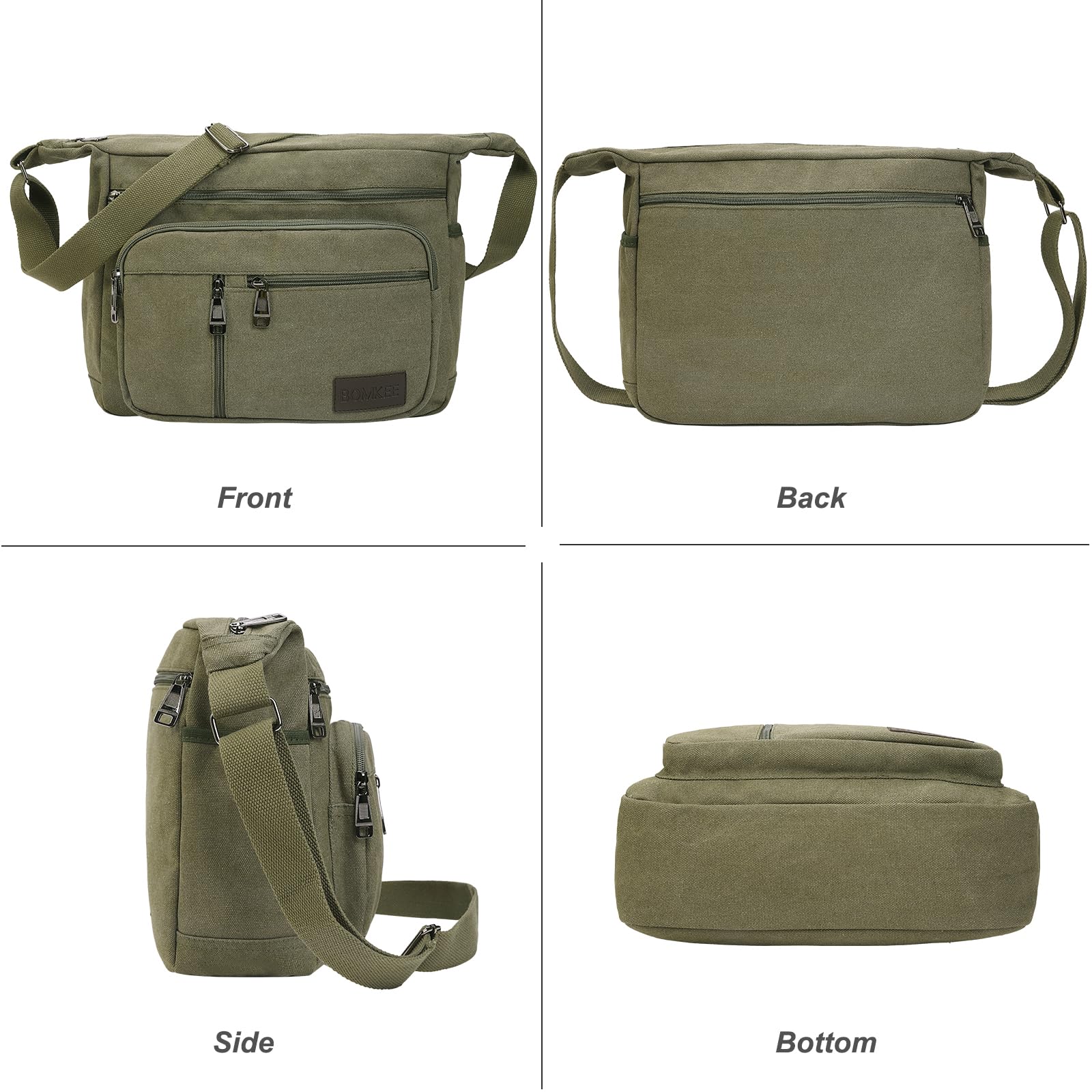 Bolsos Bandolera de Hombres, Bolso Hombro Grande de Lona para Portátiles, Senderismo, Trabajo y Escuela