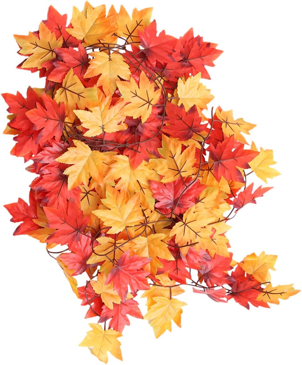 Bestoyard 6個 紅葉 造花 秋 ガーランド 人工観葉植物 季節飾り 家の装飾 撮影 Diy イベン 舞台 インテリア 室内 感謝祭 ハロウィン クリスマス 店舗装飾 店舗 雑貨 赤 黄色い はこぽす対応商品