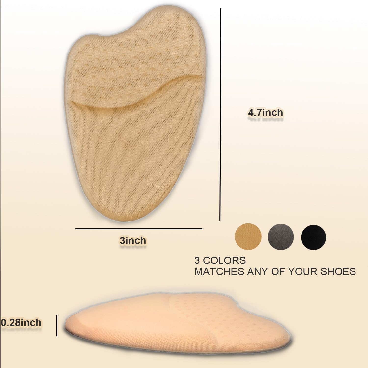 ZBLGO Metatarsal Pads for Women, Anti-Sliding, Ball of Foot Cushions, High Heel Inserts 4apirs - Image 2