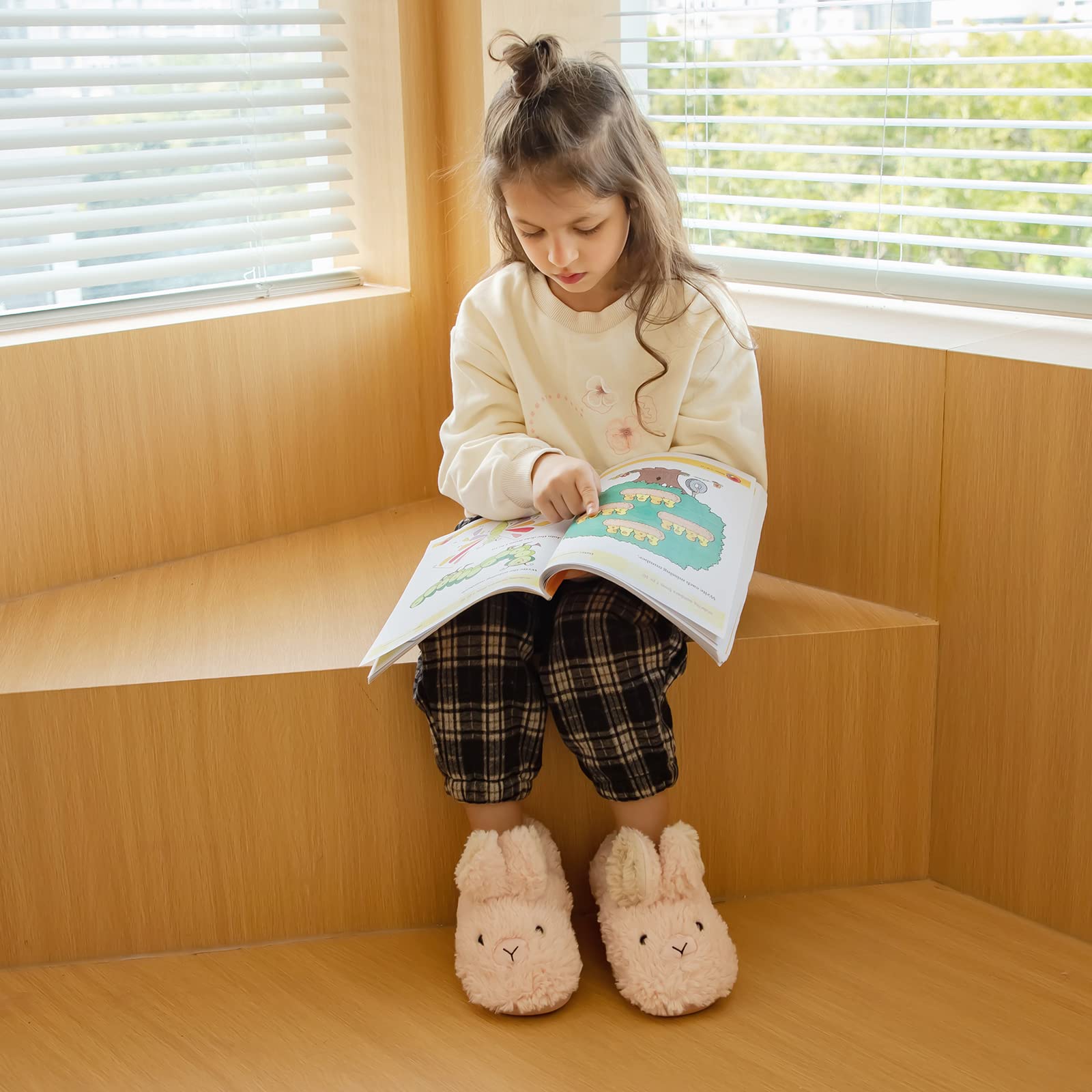 MASOCIO Zapatillas de Estar por Casa Niño Niña Invierno Pantuflas de Cálido Suave Algodón Antideslizante Talla 20-33 EU