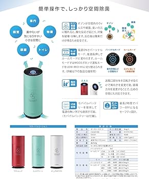 inclean ポータブルオゾン発生器 オースリースマートCAOZ100 日本製 Amazon | 柏崎ユーエステック inclean ポータブルオゾン発生器