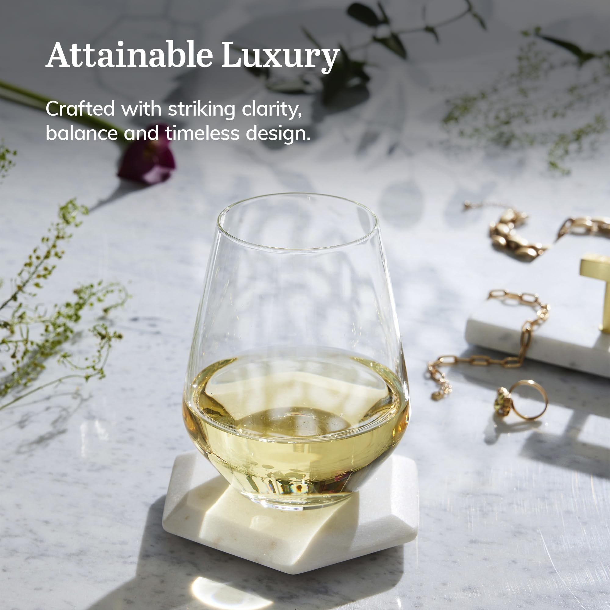 Amazon.com | Libbey Signature Greenwich Stemless Wine Glasses Set