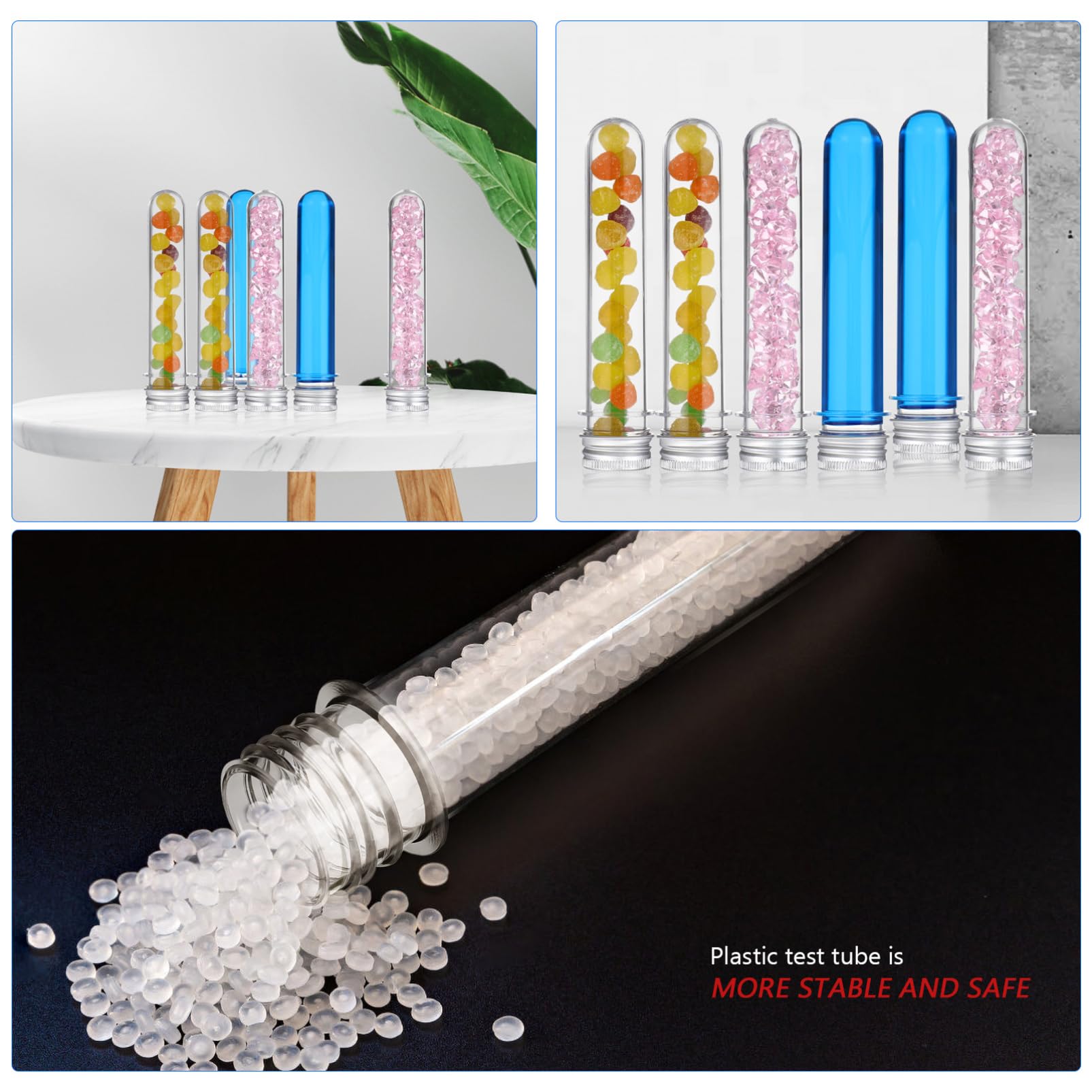 MAGICLULU Provette in Plastica Pet Trasparenti Provette Con Vite in Alluminio Campioni Oggetti Artigianali Inclusa