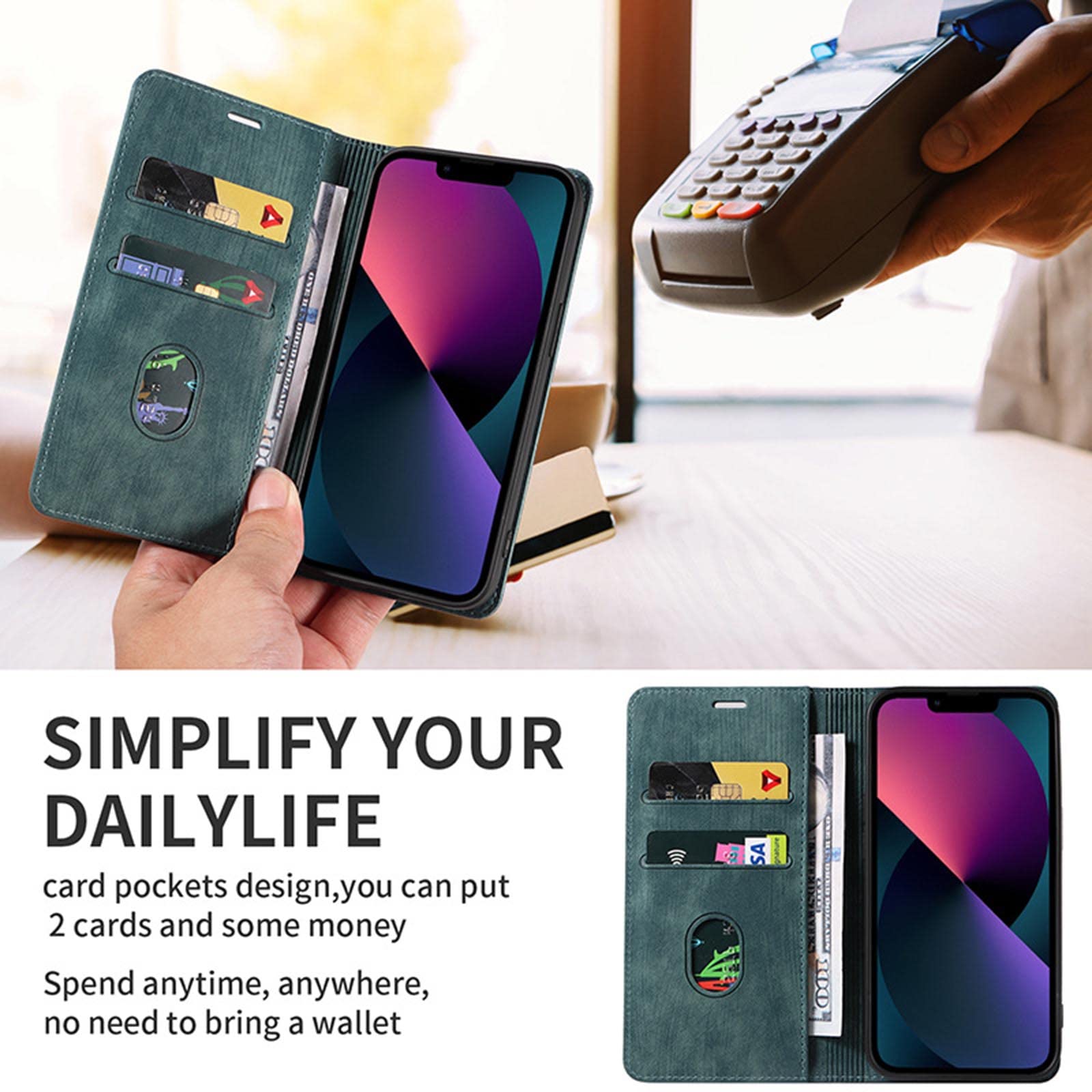 Funda para Sony Xperia 1 IV, Magnética Funda con Ranura para Tarjetas Y Soporte Plegable A Prueba De Golpes Anti-Rasguño Estuche,Negro