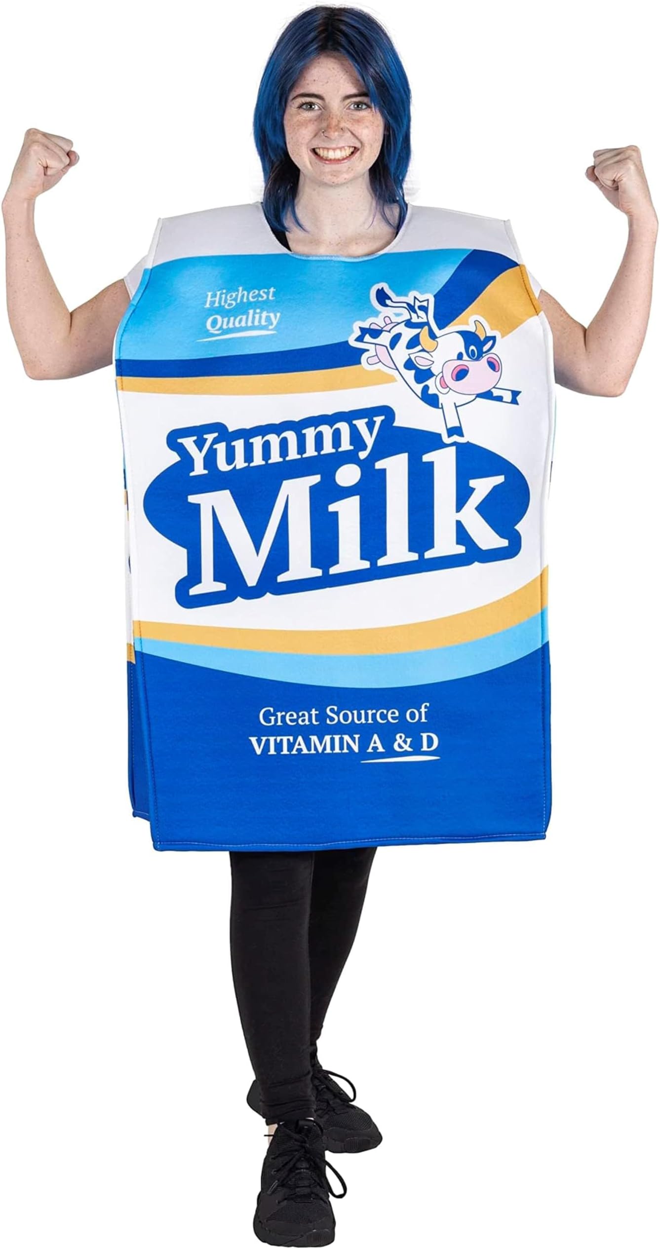 Wholesome Milk Carton One-Size Halloween Costume - Funny Food Adult Unisex Suit