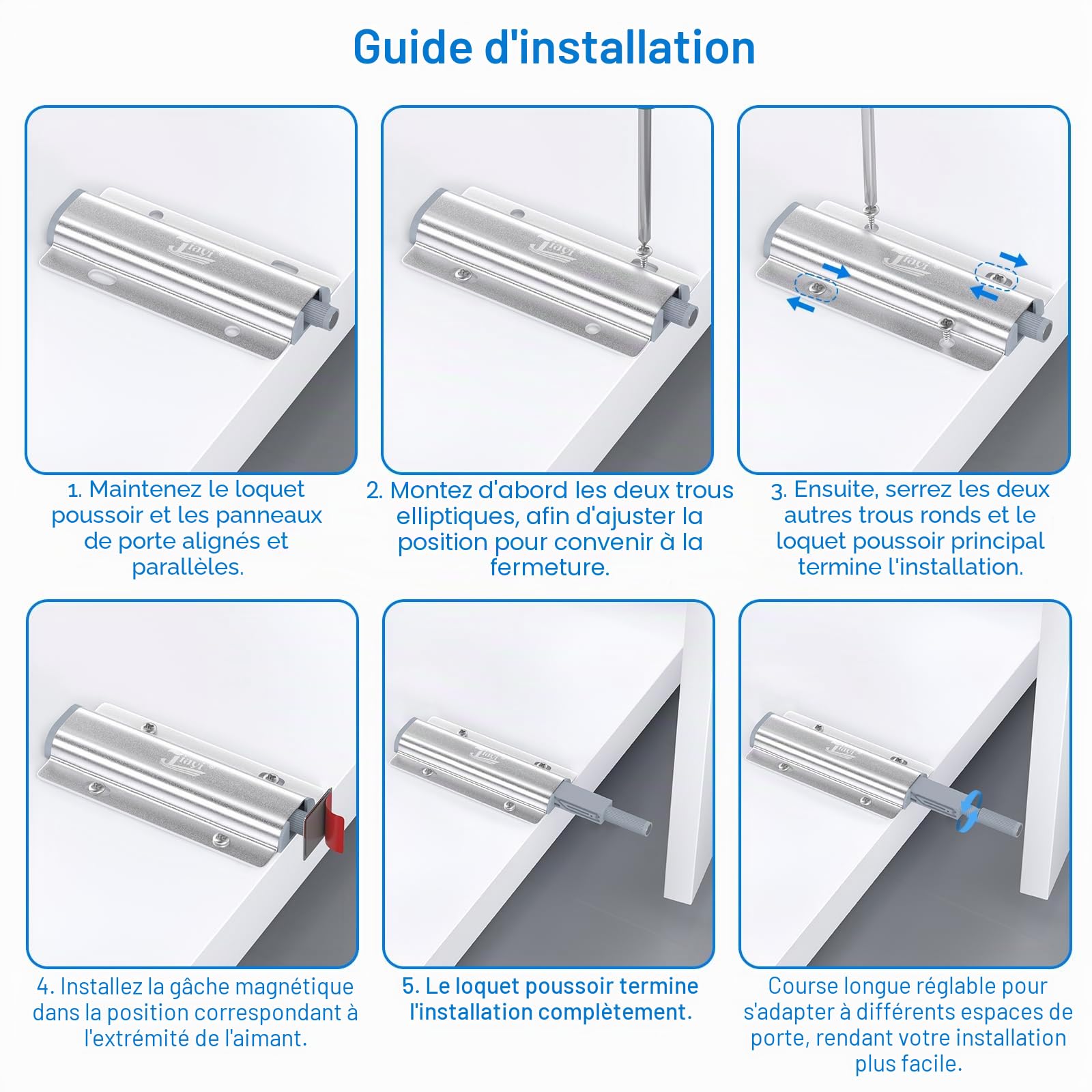 Poussoir Push to Open Jiayi Lot de 10 Aimant Poussoir Porte Placard Pousser Latch Pour Tiroir Aimant Porte Placard Loquet Fermetures Push Open Latch pour Appuyer et Ouvrir des Portes