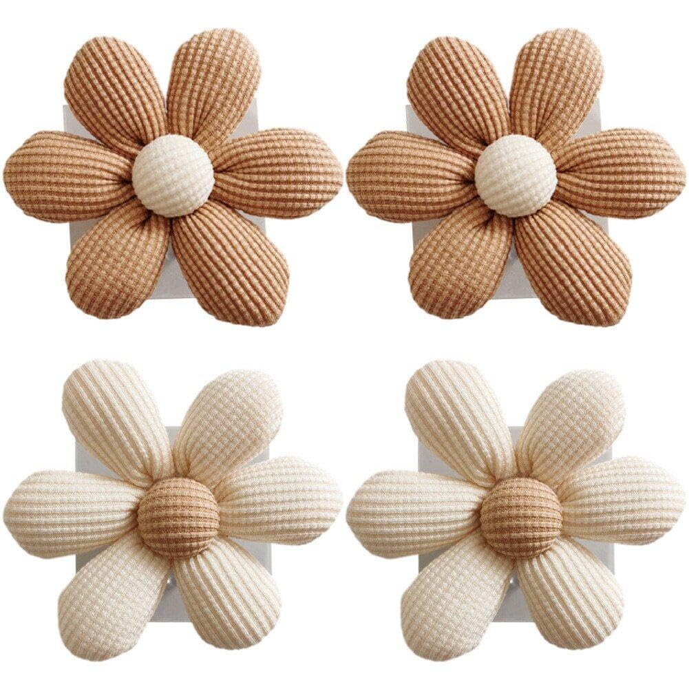 Crochet mural en fleur en bois noble, patère décorative sculptée pour maison