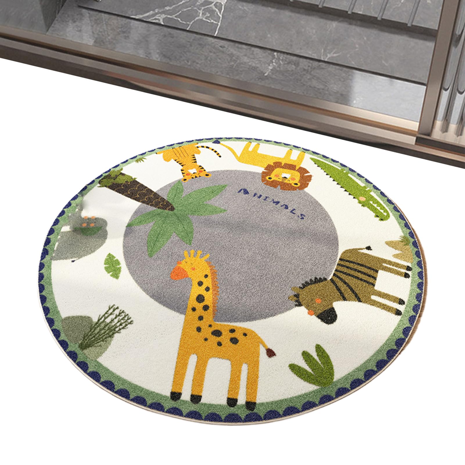 Alfombra infantil lavable que no resbala con diseño animal para dormitorios