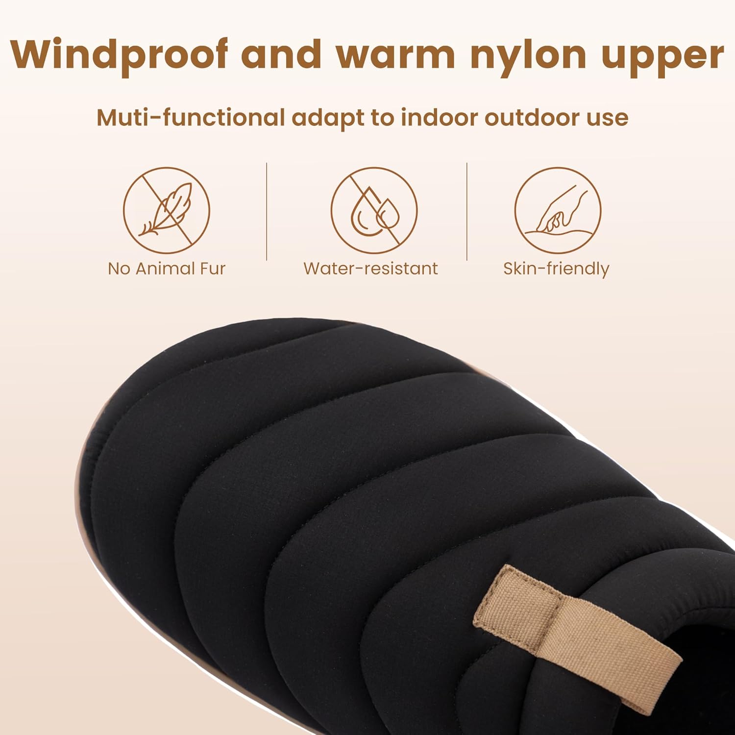 Zizor Men's Camp-Style Slip on Slippers Indoor Outdoor，Puffer House Shoes with Fleece Lining, Hard Sole & Memory Foam Cushioning - Image 4