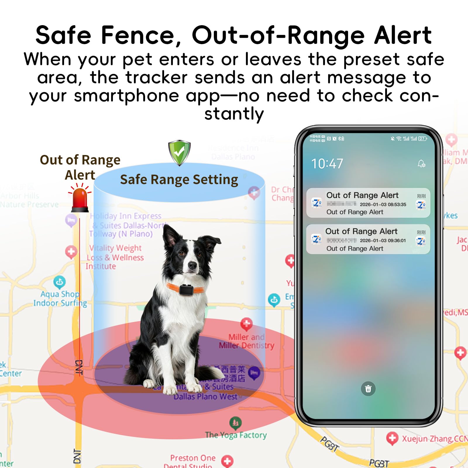Traction Smart Dog GPS Tracker | Real-Time Pet Tracking with Virtual Fence | Waterproof | Global Positioning | Dog Collar - image 3