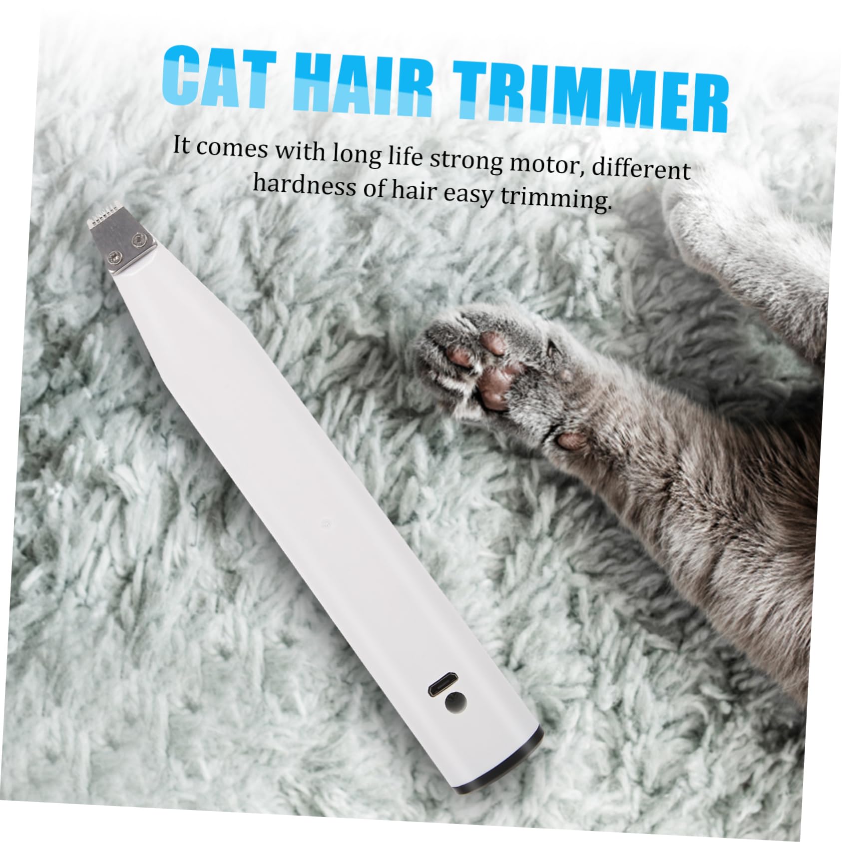 Recortadora Eléctrica Recargable para Pelo de Mascotas Cortapelos Seguro con Luz LED Diseño Cerámico para Uñas y Patas y Gatos