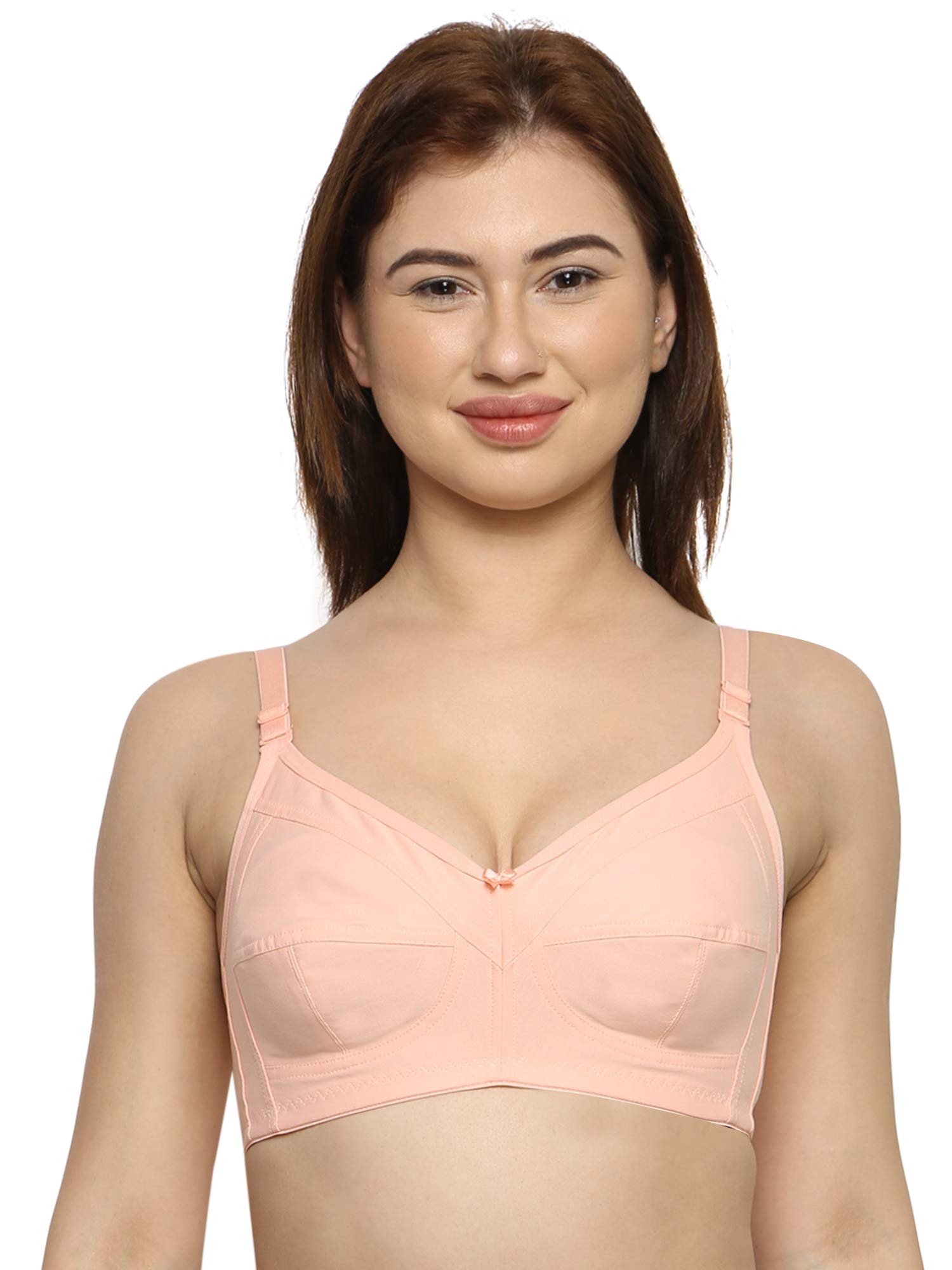 INKURV Full Coverage Cotton Bra for Women for Heavy Bust Support with Detachable Straps Single