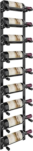 VintageView Vino Pins Flex - Botellero de metal para pared 9 botellas color negro mate